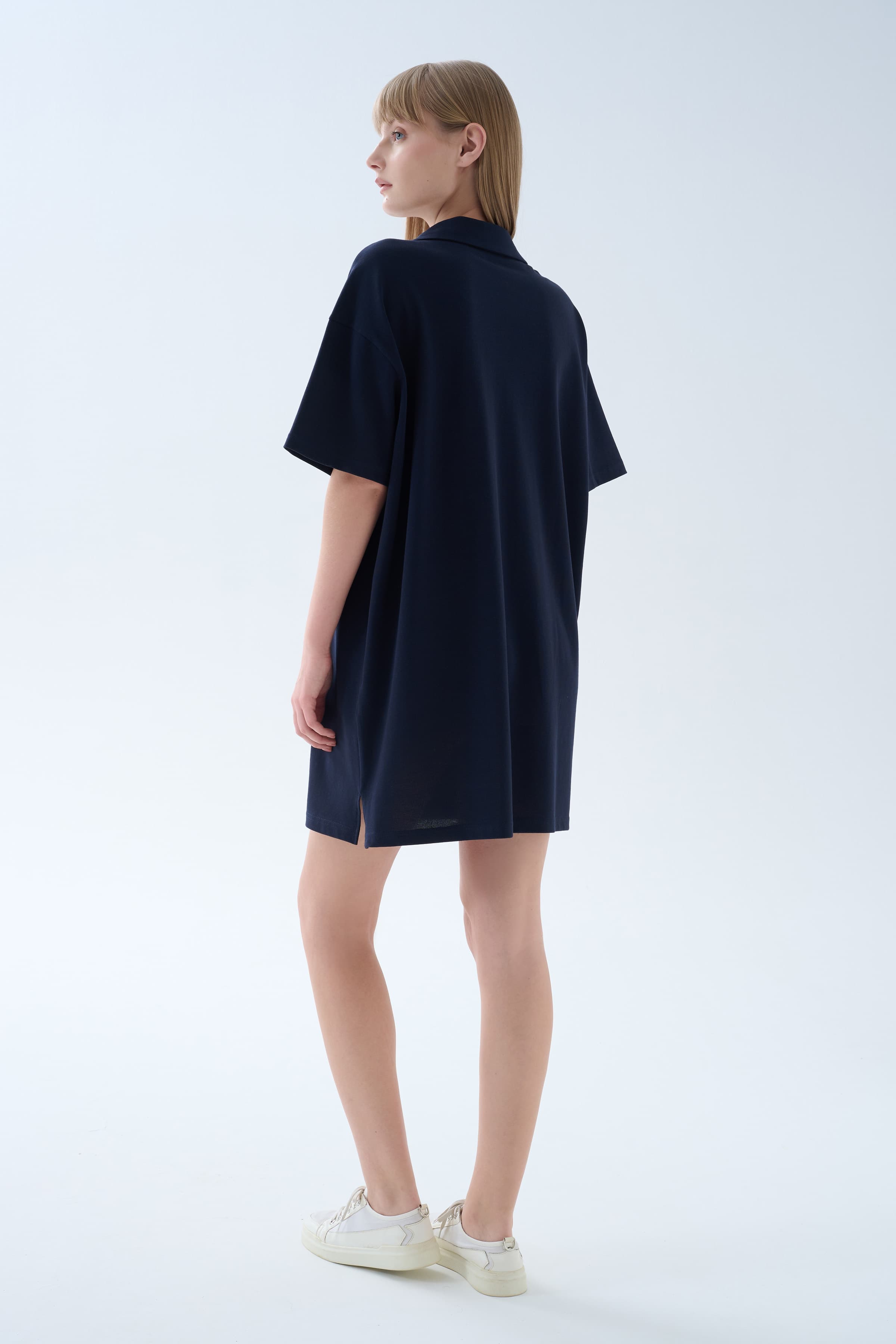 Women's Navy Cotton Dress — view 4