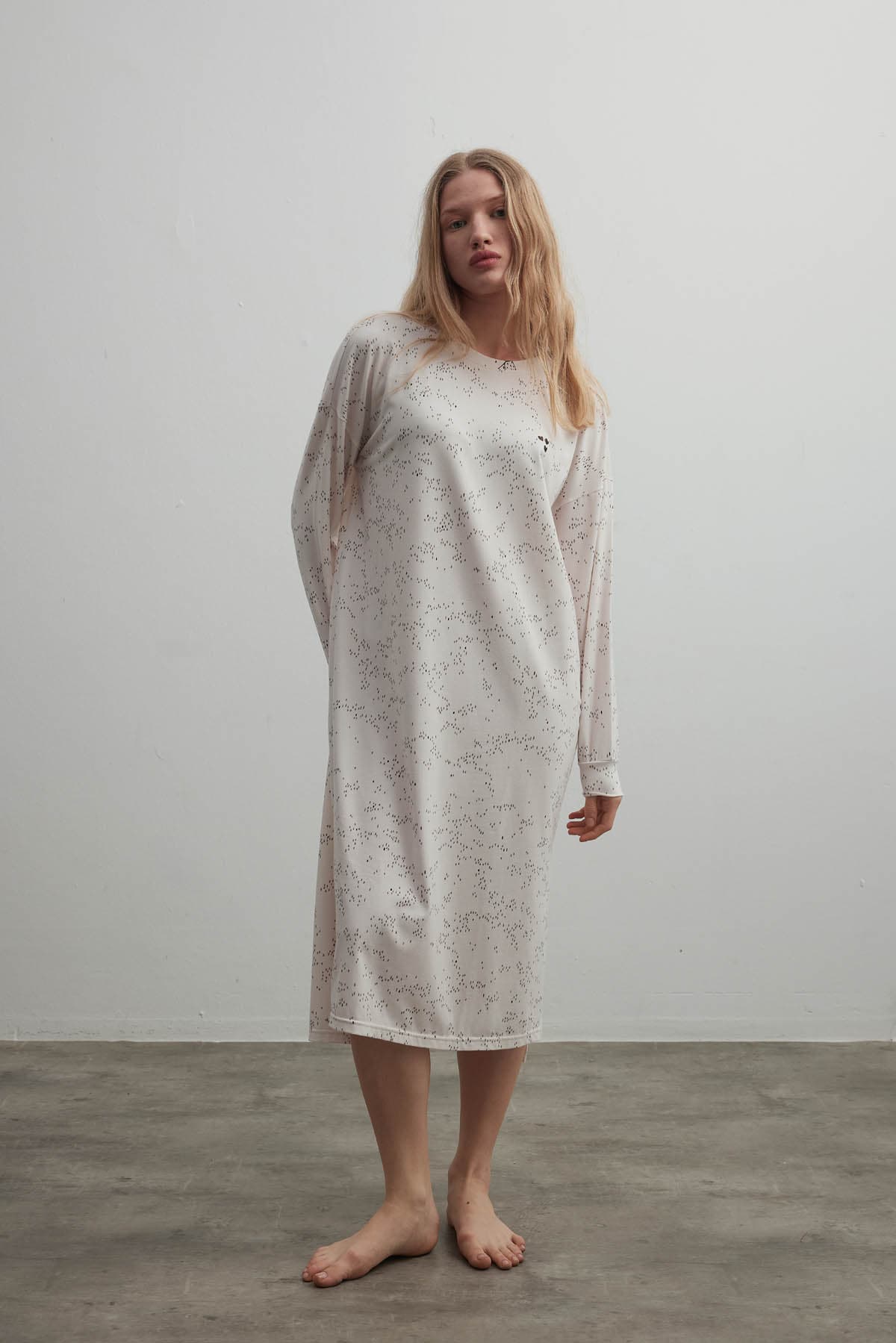 Women's Beige Cotton Nightgown — view 1