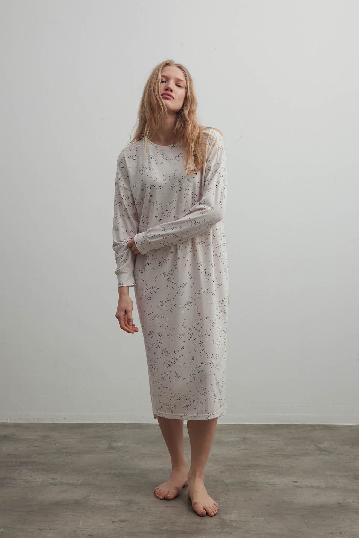 Women's Beige Cotton Nightgown — view 3