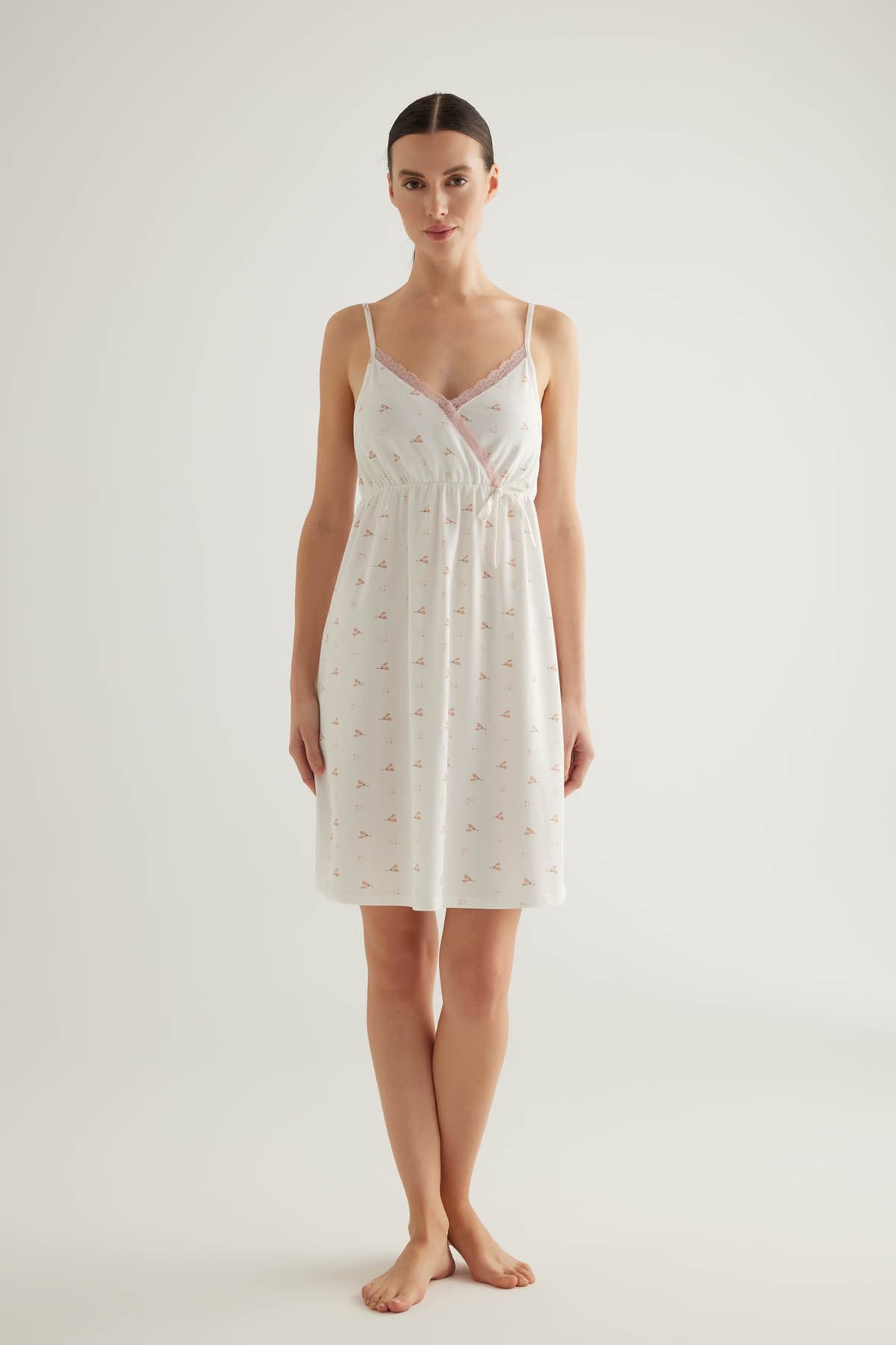 Women's Brown Floral Cotton Nightgown — view 2