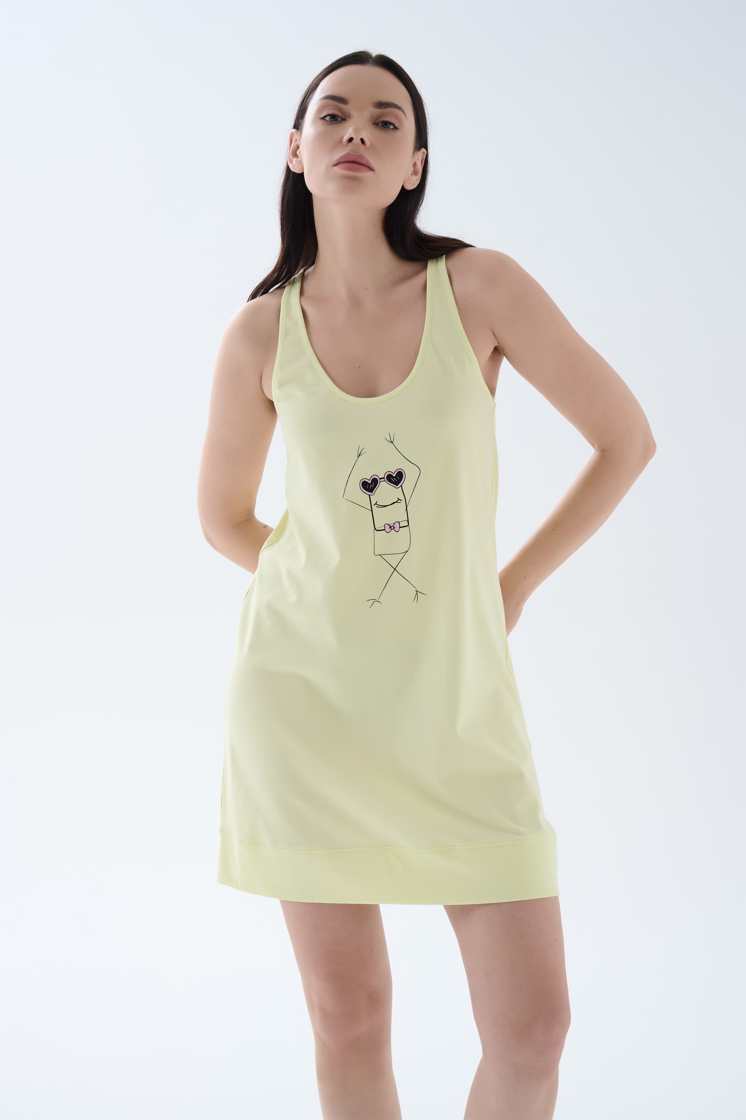 Women's Green Cotton Nightgown — view 1