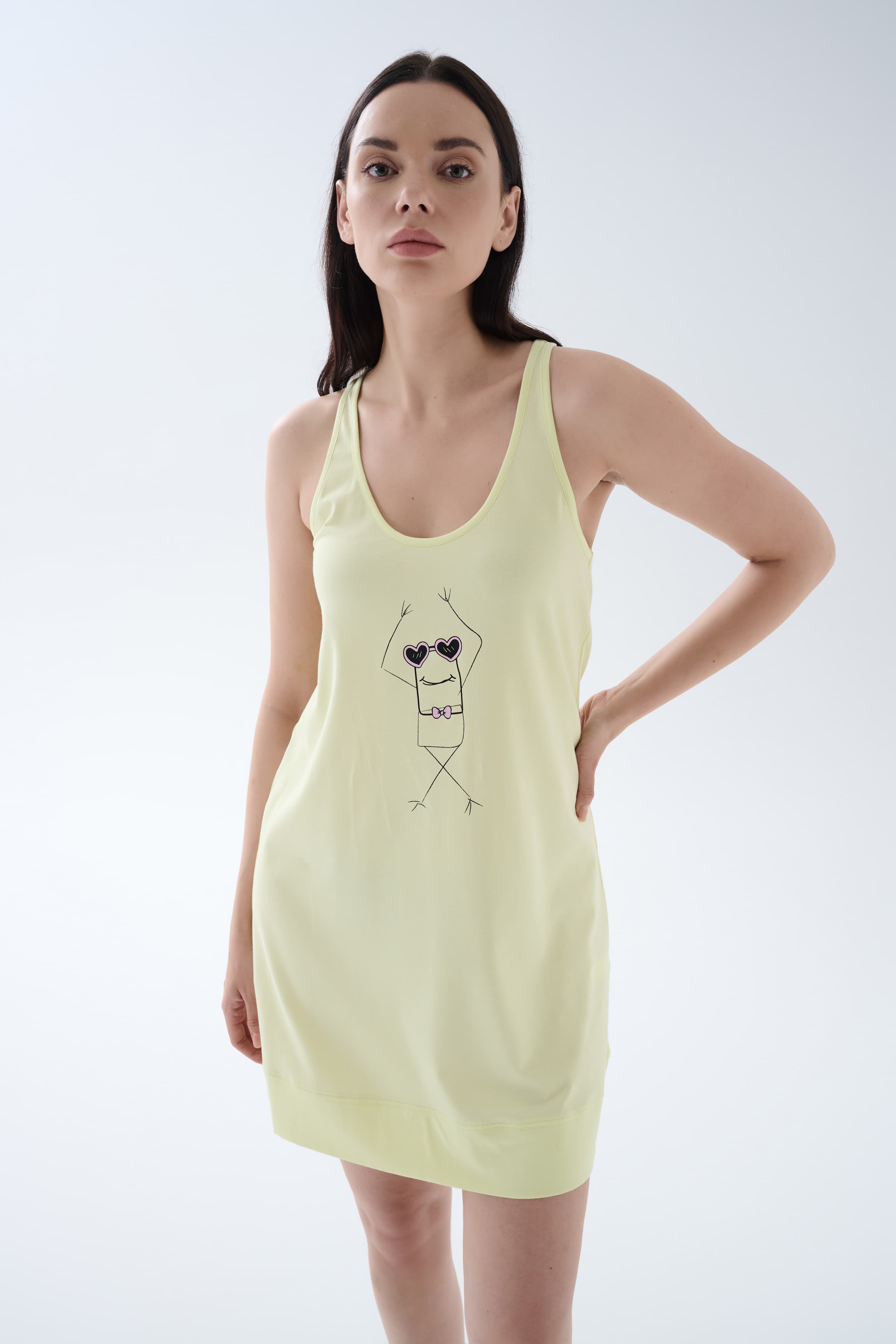 Women's Green Cotton Nightgown — view 3