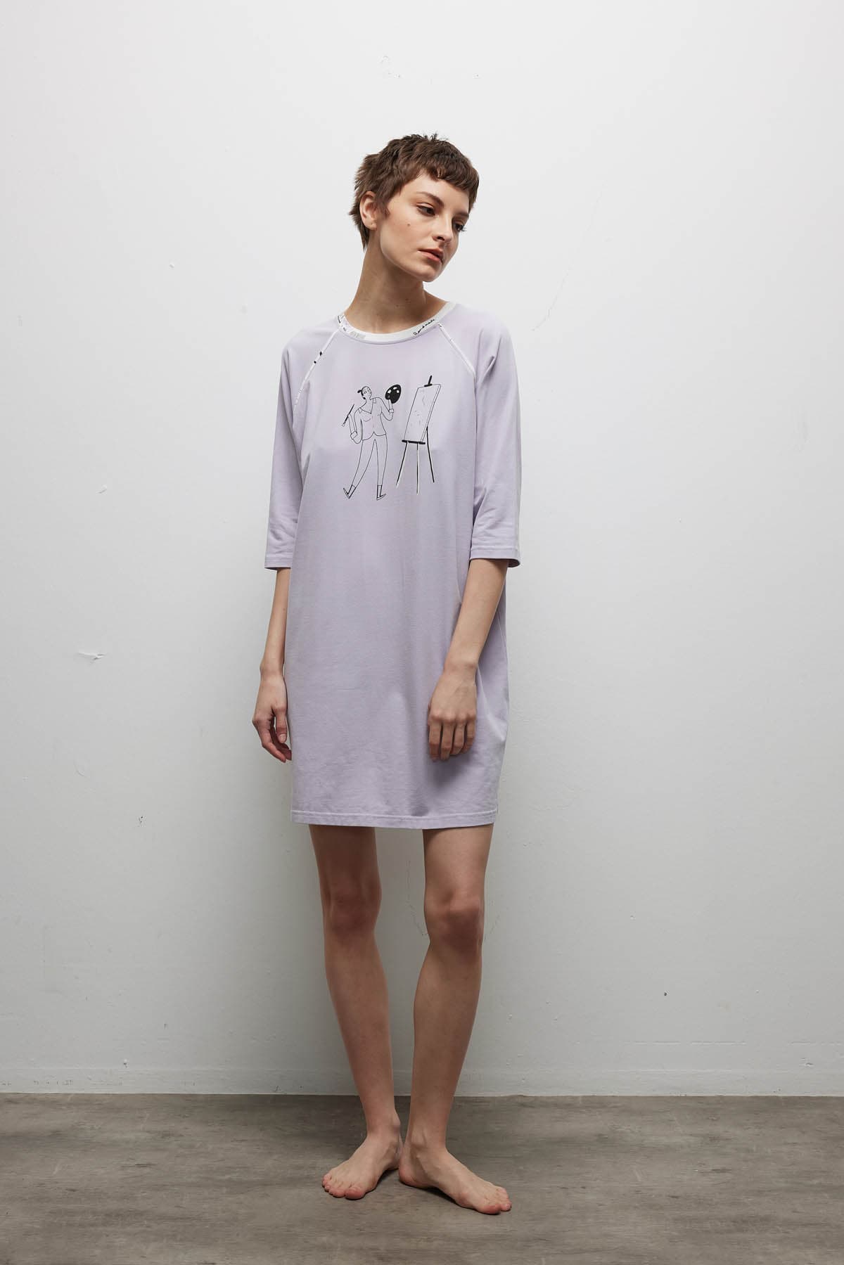 Women's Lilac Cotton Nightgown — view 2