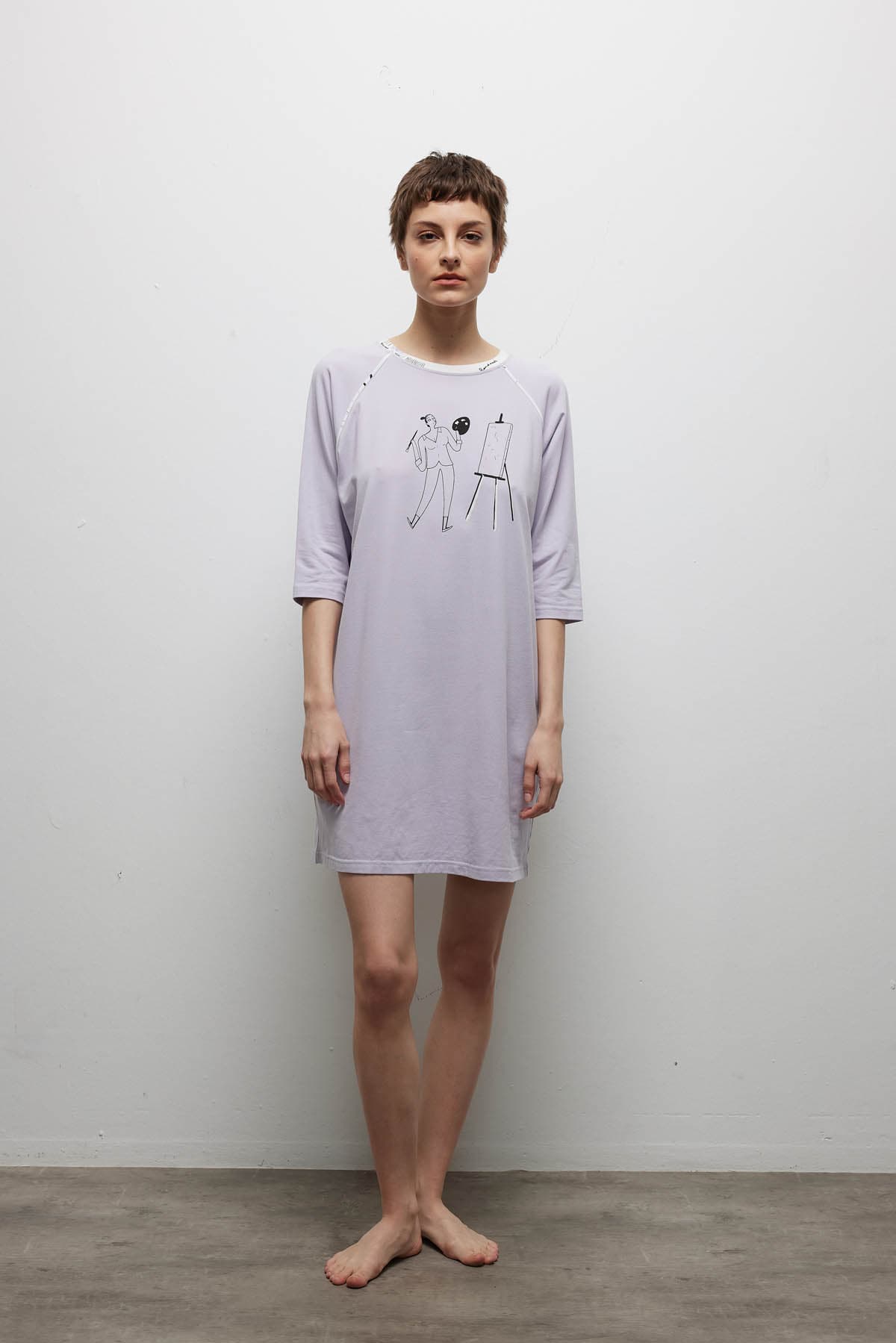 Women's Lilac Cotton Nightgown — view 3