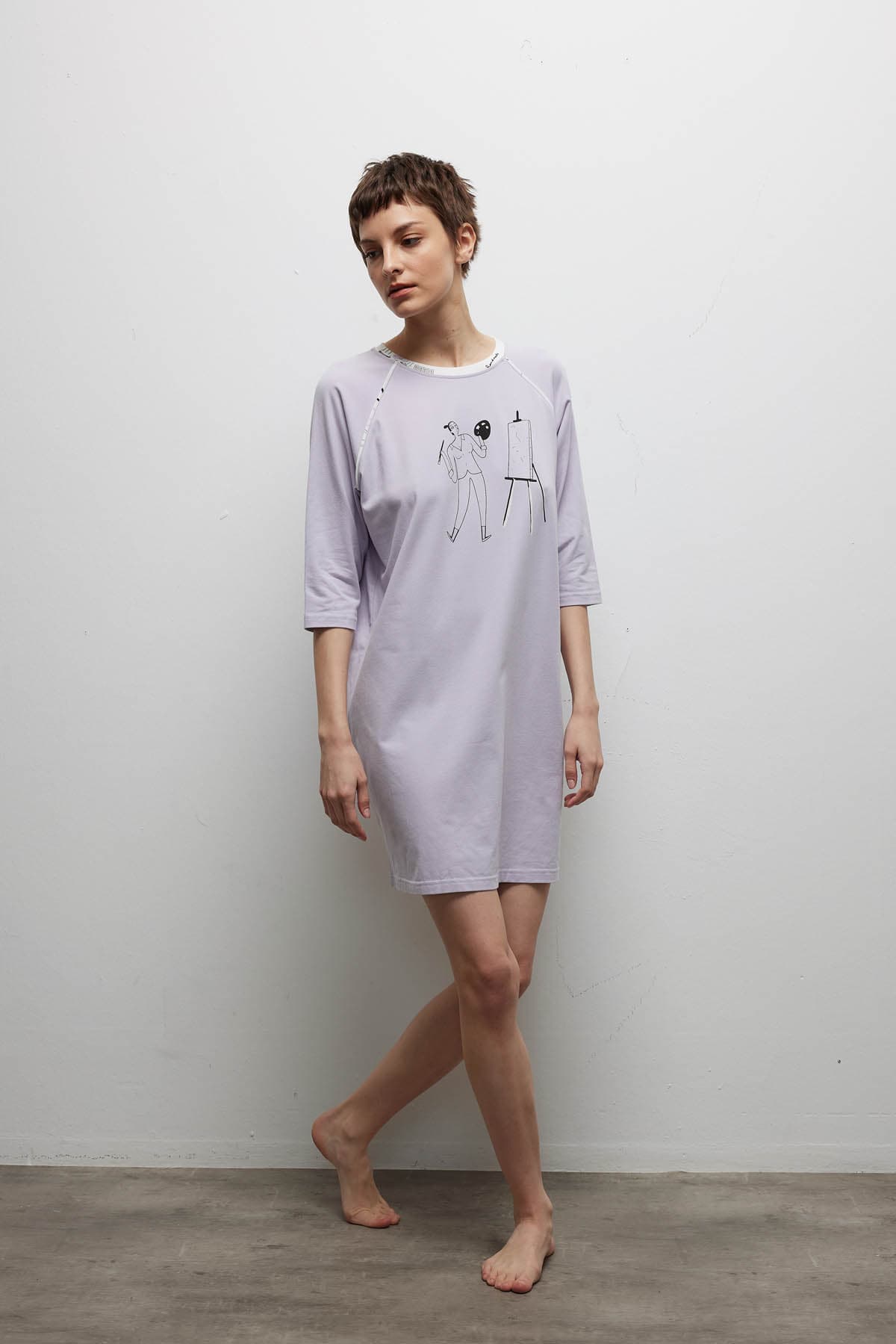 Women's Lilac Cotton Nightgown — view 4