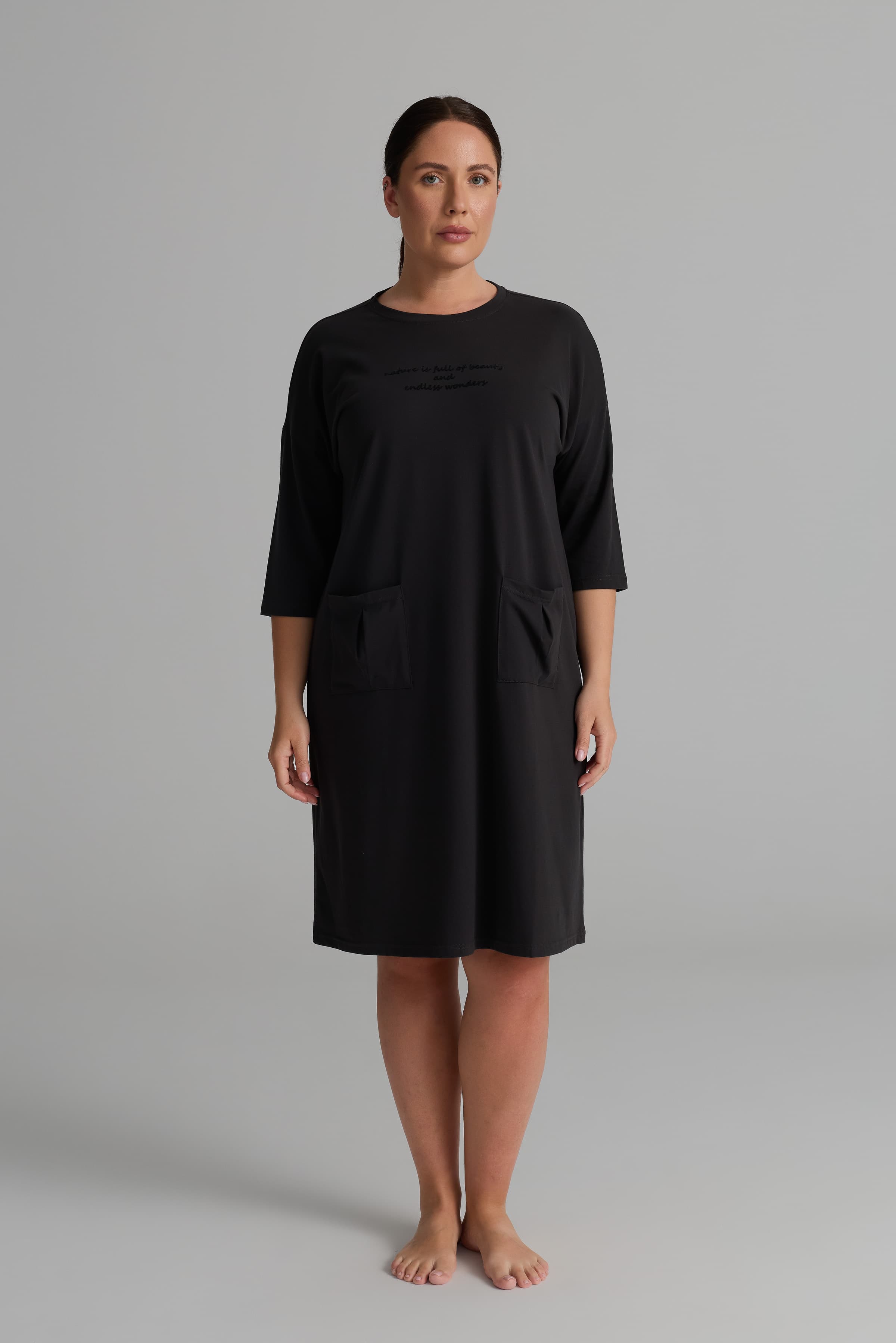 Women's Neutral Cotton Nightgown — view 1