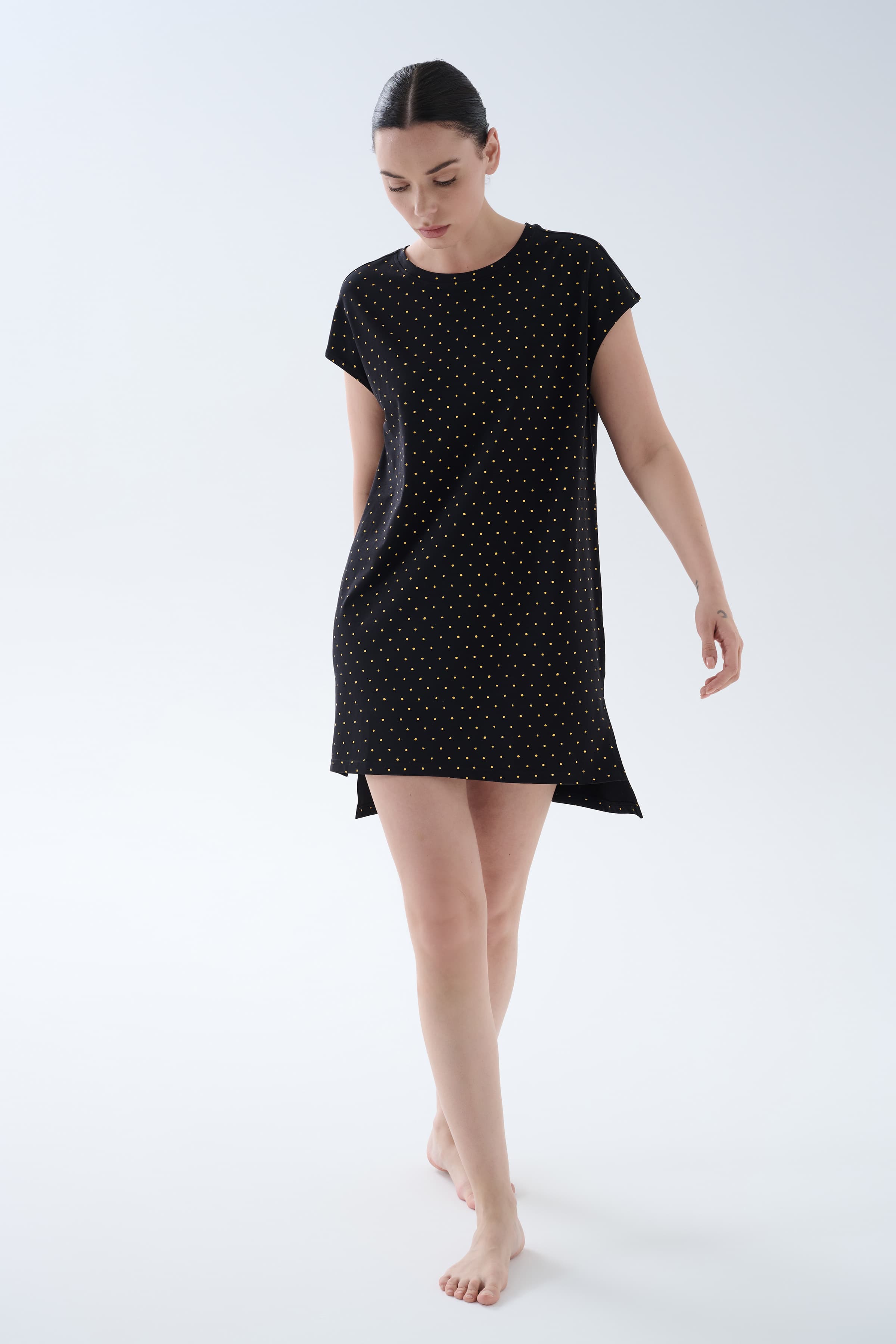 Women's Neutral Printed Cotton Nightgown — view 2