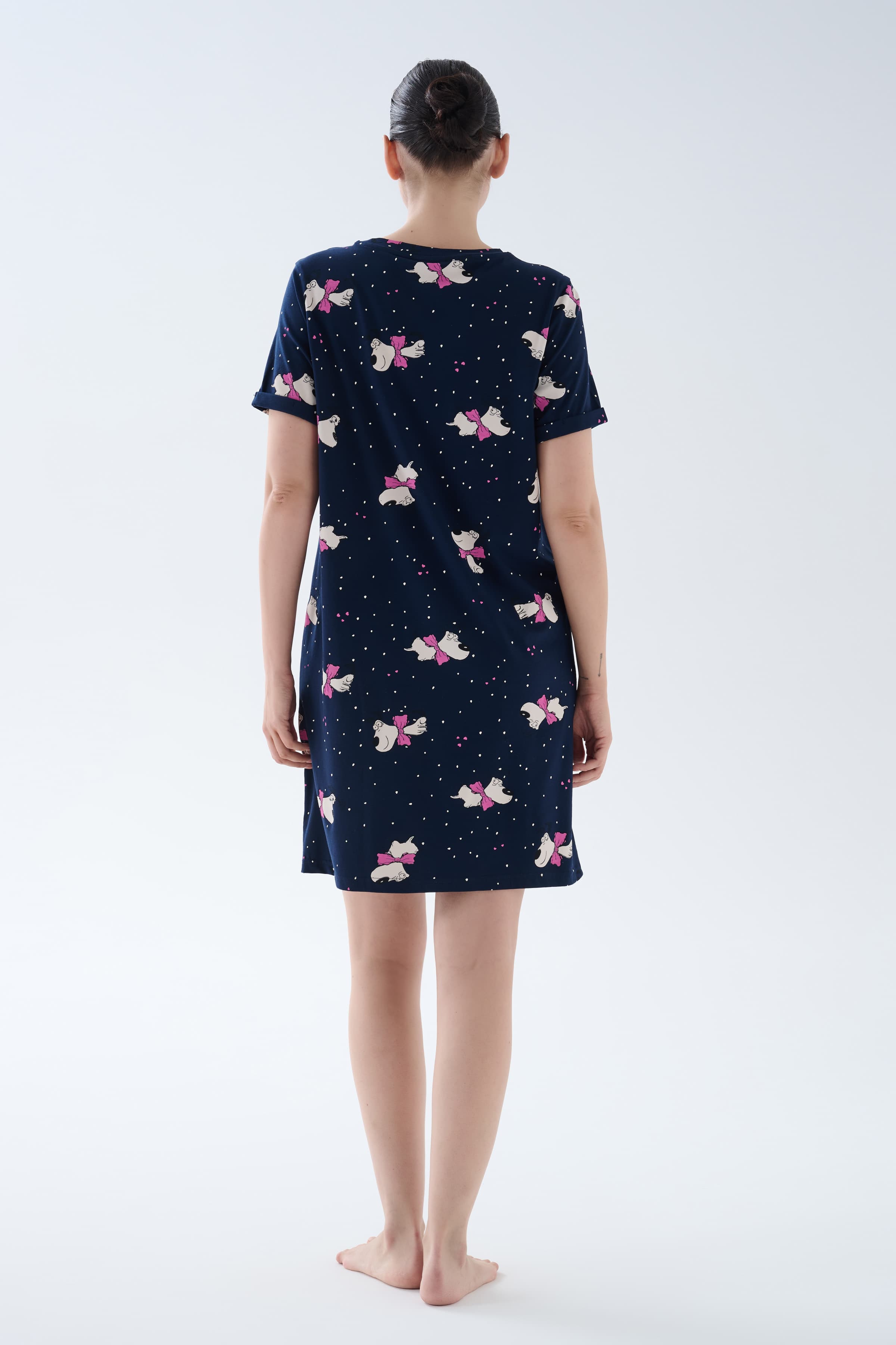 Women's Pink Printed Cotton Nightgown — view 4
