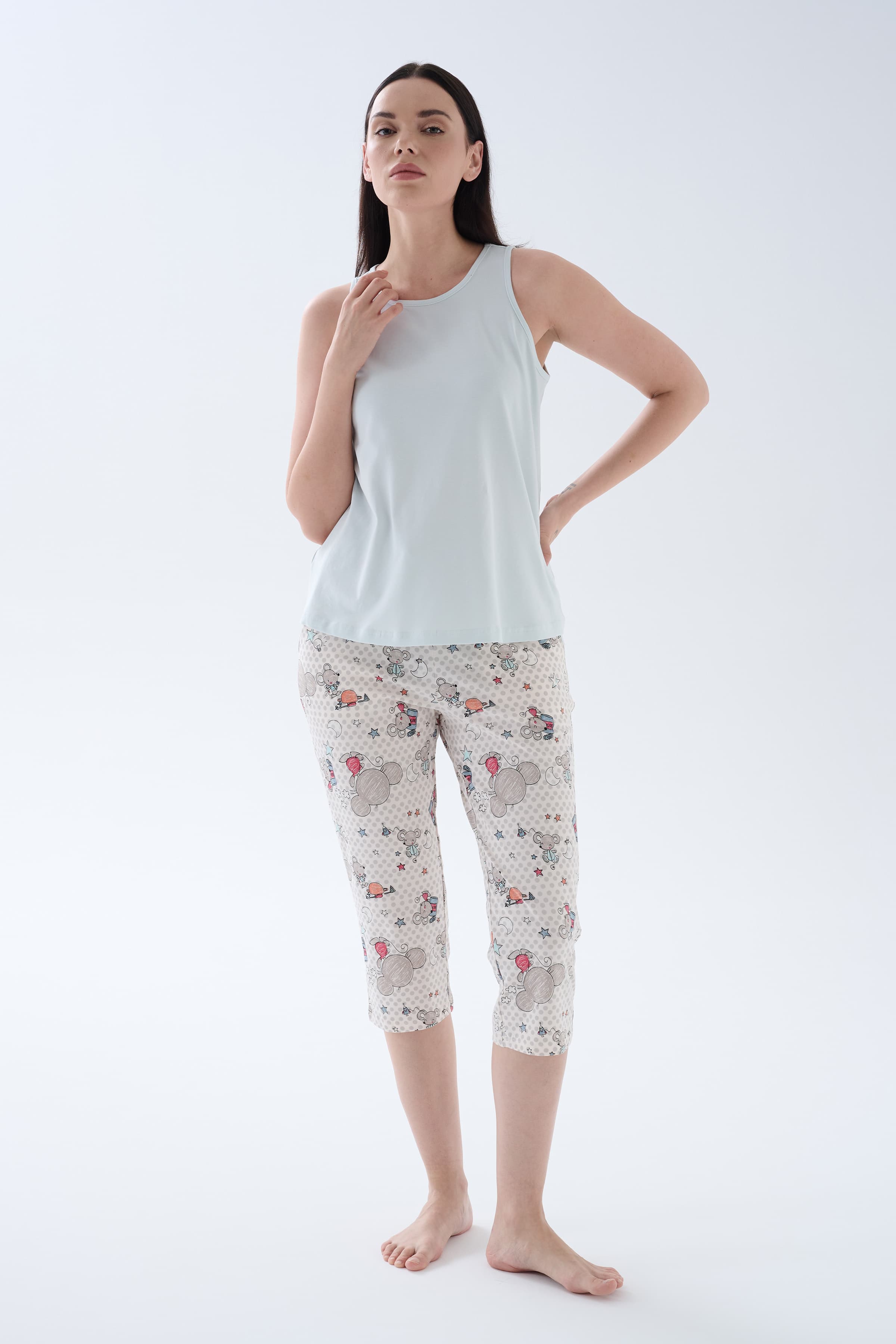 Women's Green Cotton Pajama Set — view 2