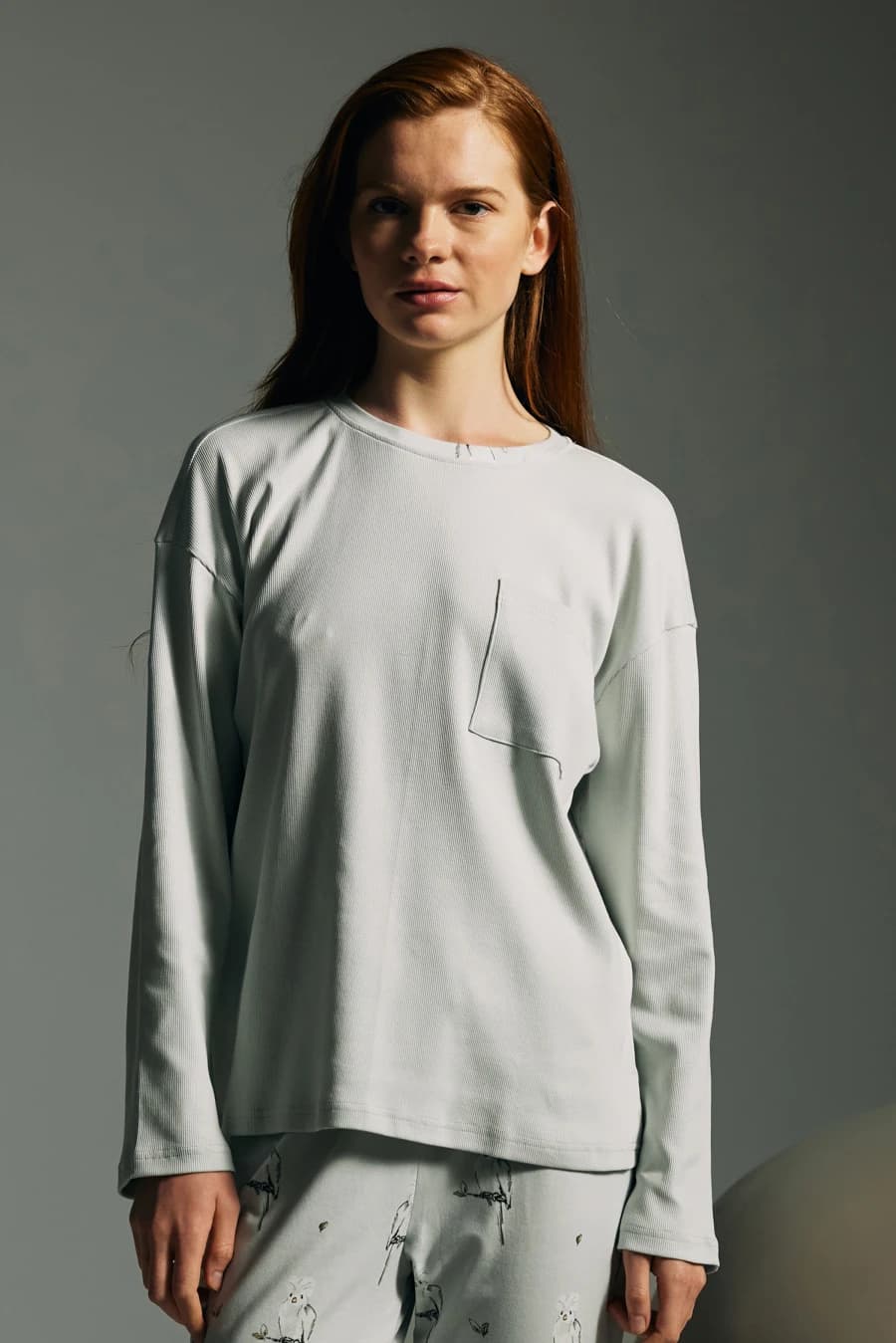 Women's Grey Cotton Pajama Set — view 1