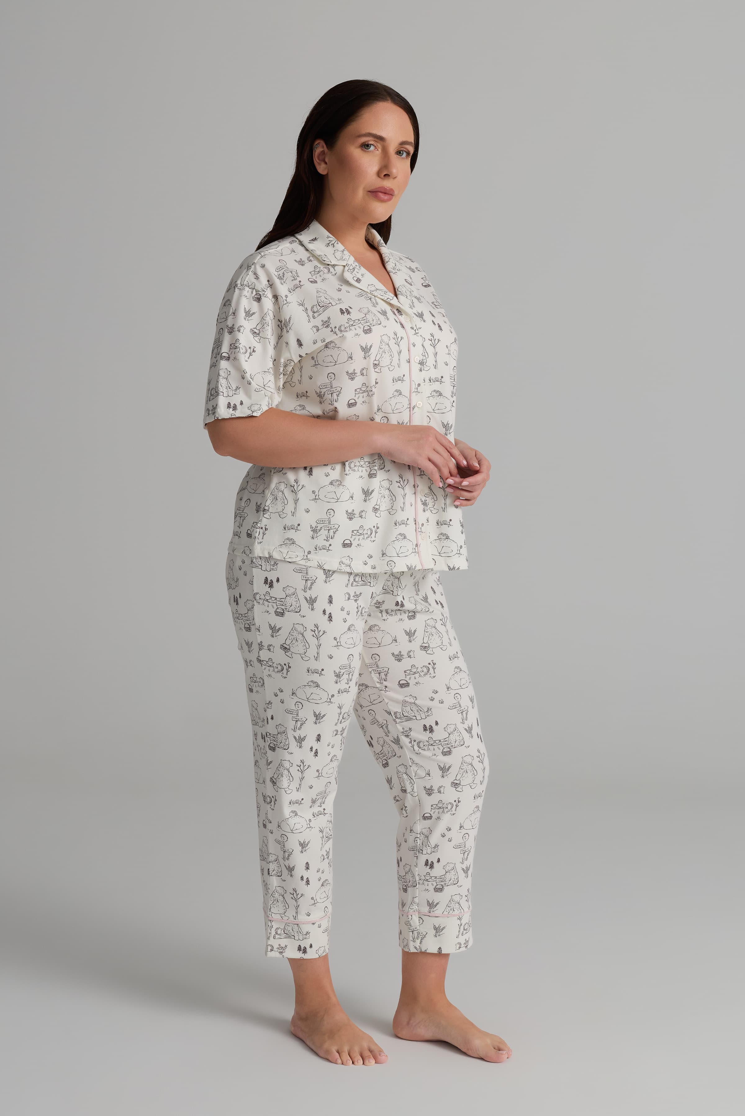 Women's Grey Cotton Pajama Set — view 2