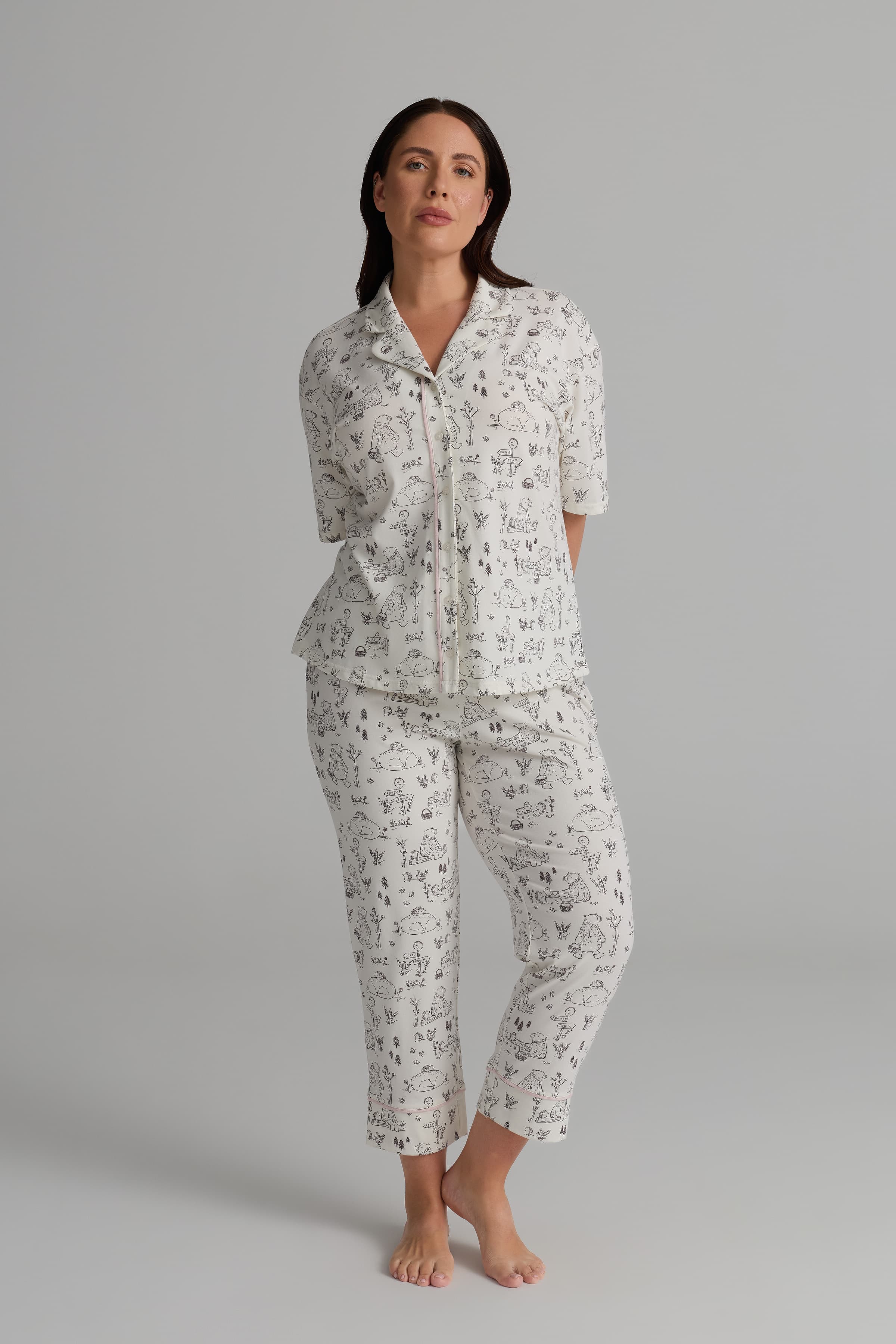 Women's Grey Cotton Pajama Set — view 3