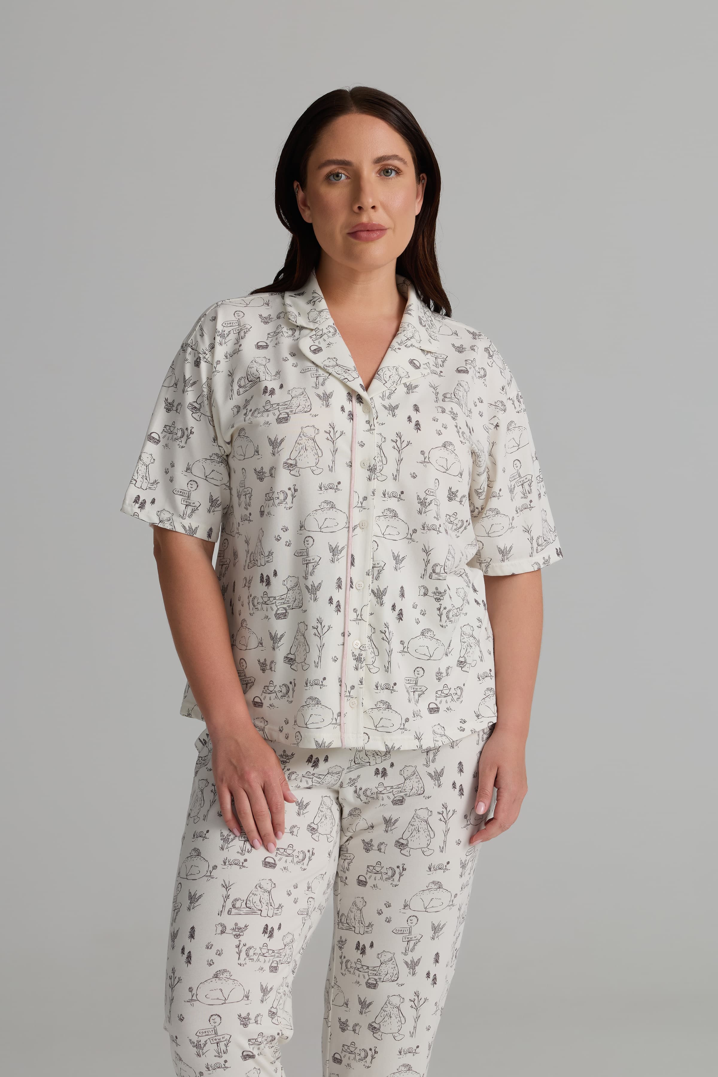 Women's Grey Cotton Pajama Set — view 4