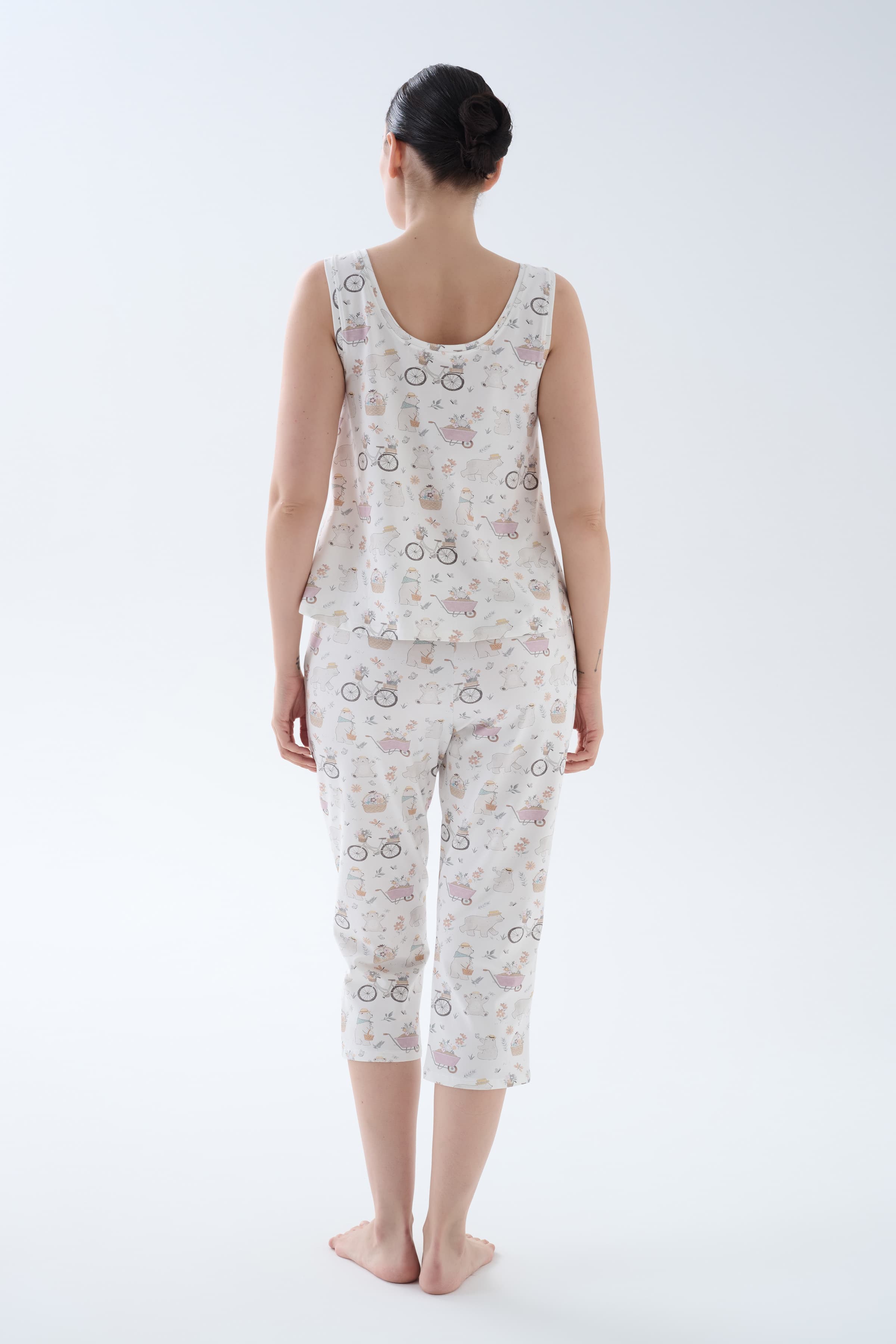 Women's Lilac Printed Cotton Pajama Set — view 4