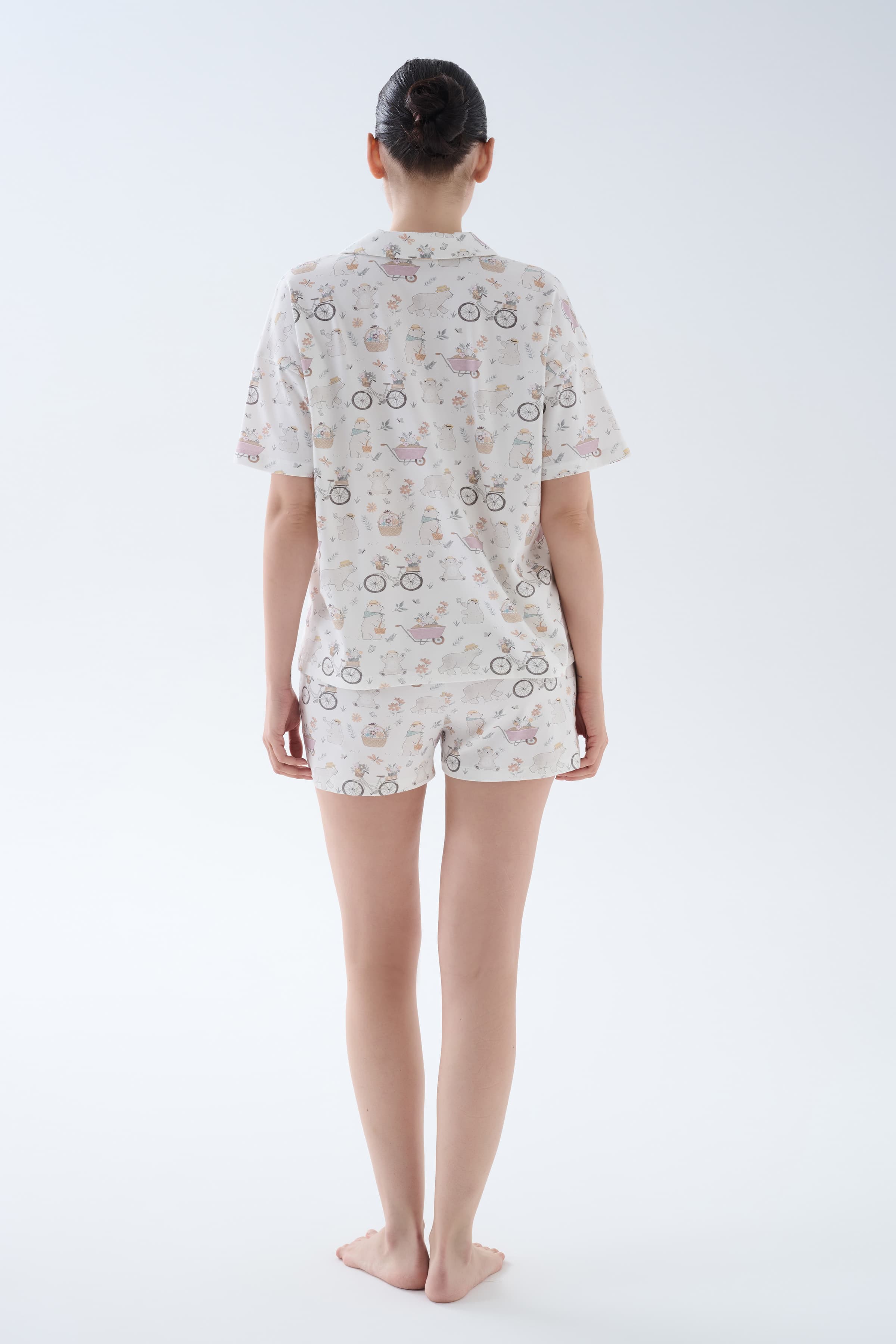 Women's Lilac Printed Cotton Pajama Set — view 4