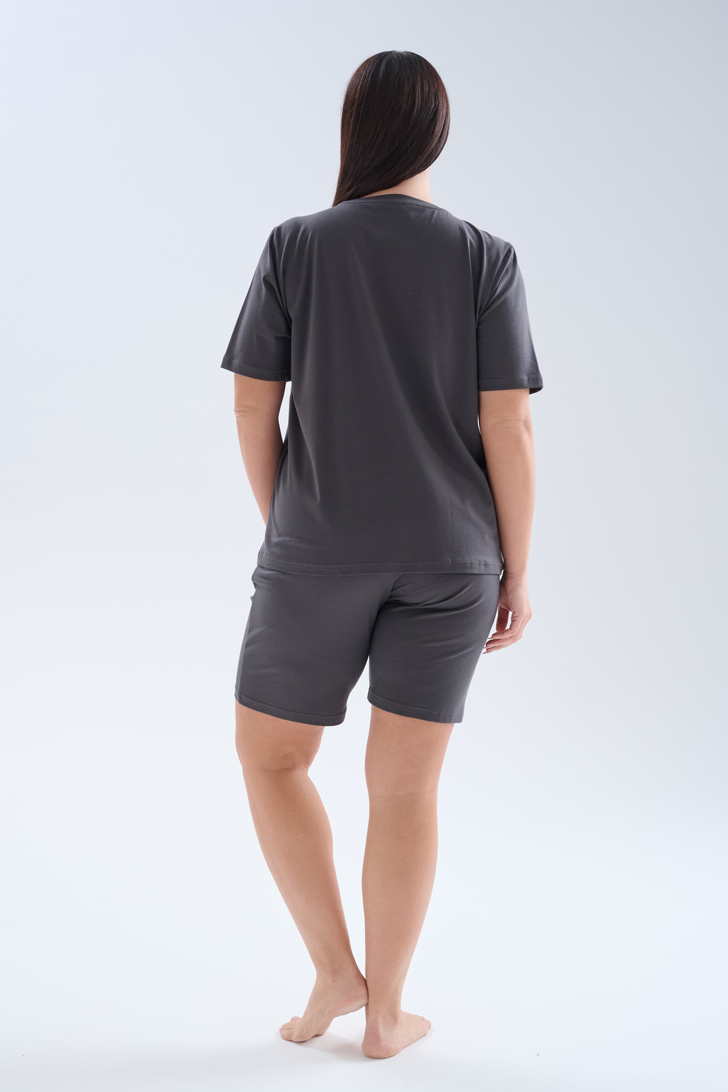 Women's Neutral Cotton Pajama Set — view 4