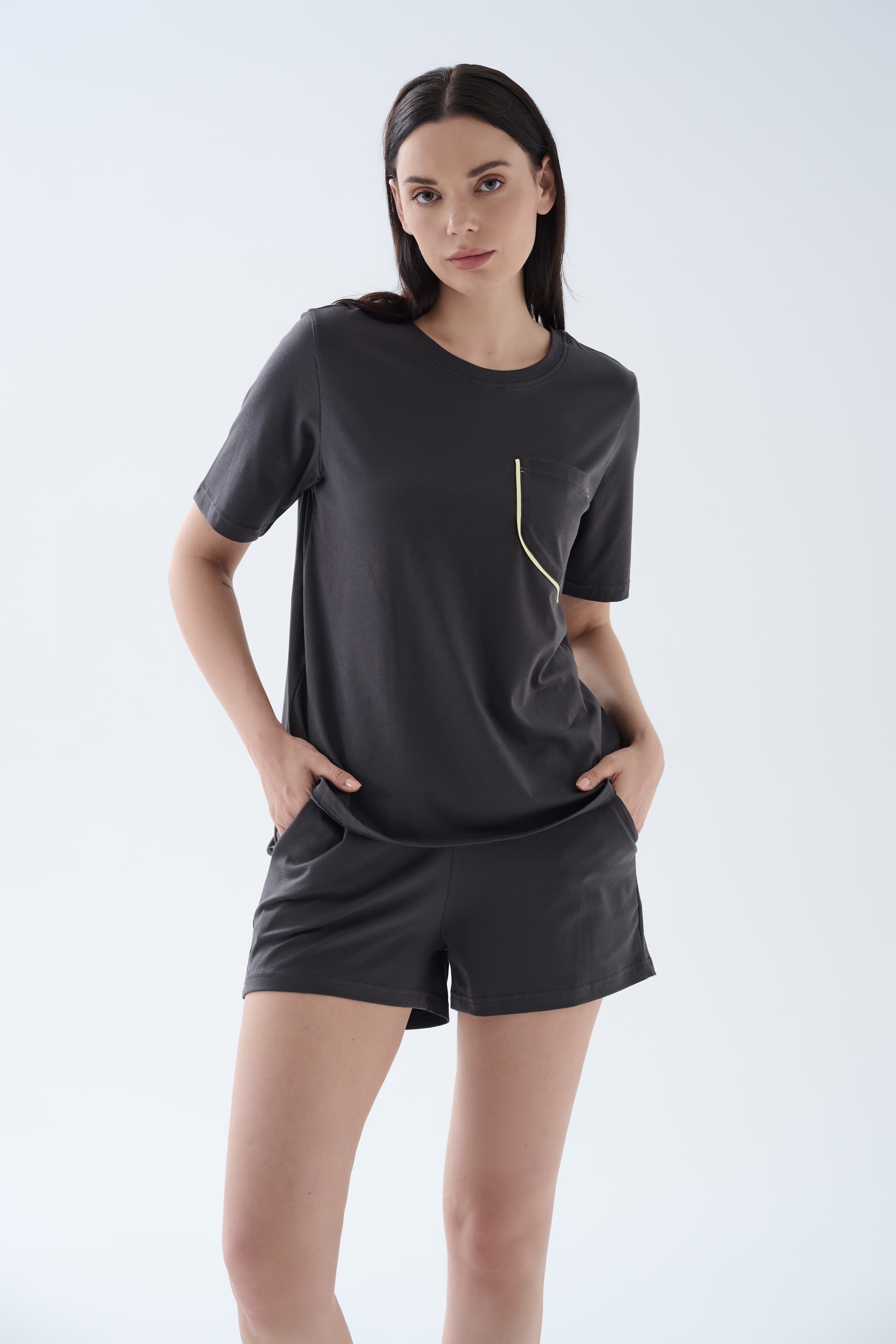 Women's Neutral Cotton Pajama Set — view 2