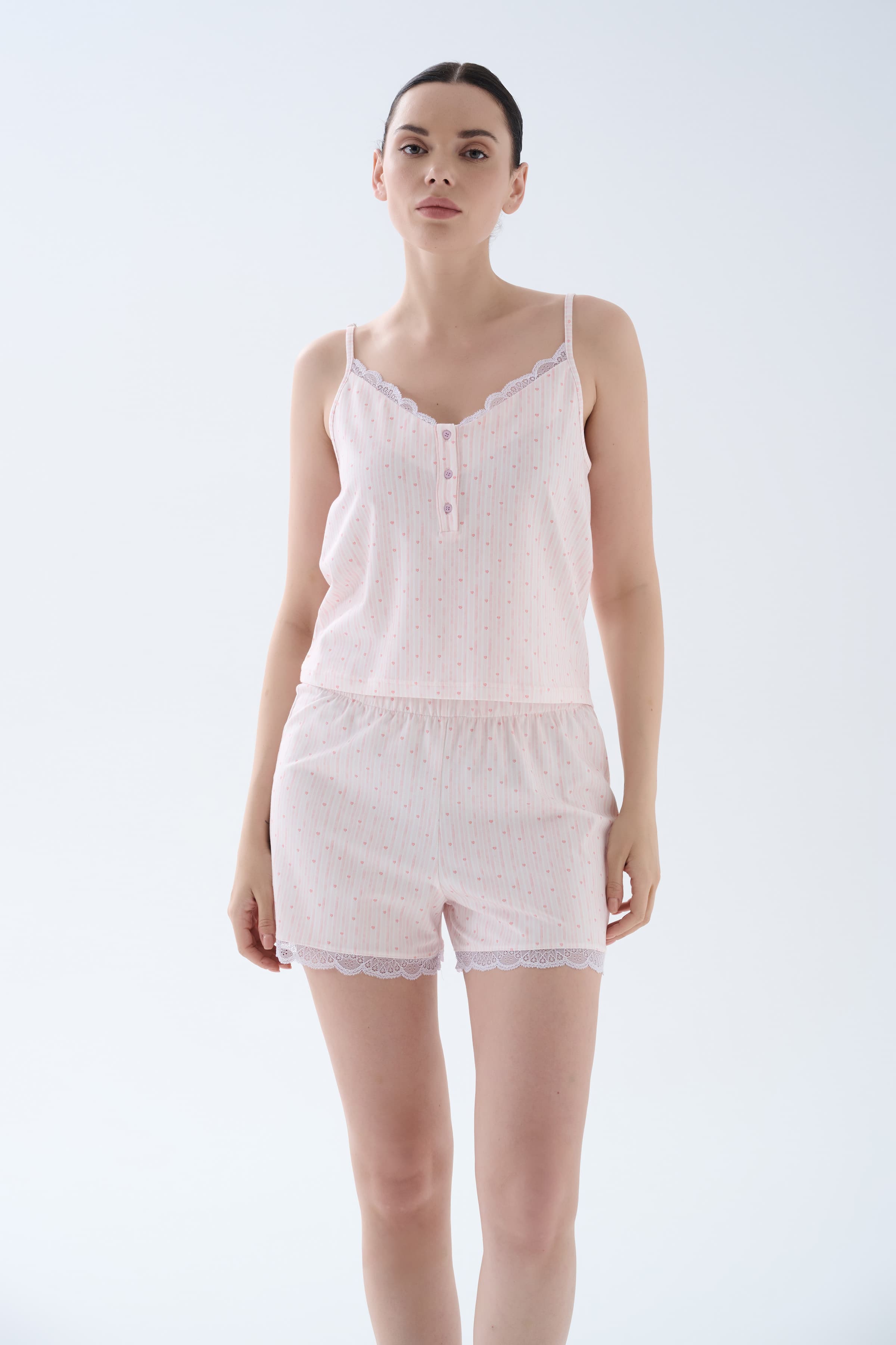 Women's Pink Printed Cotton Pajama Set — view 3