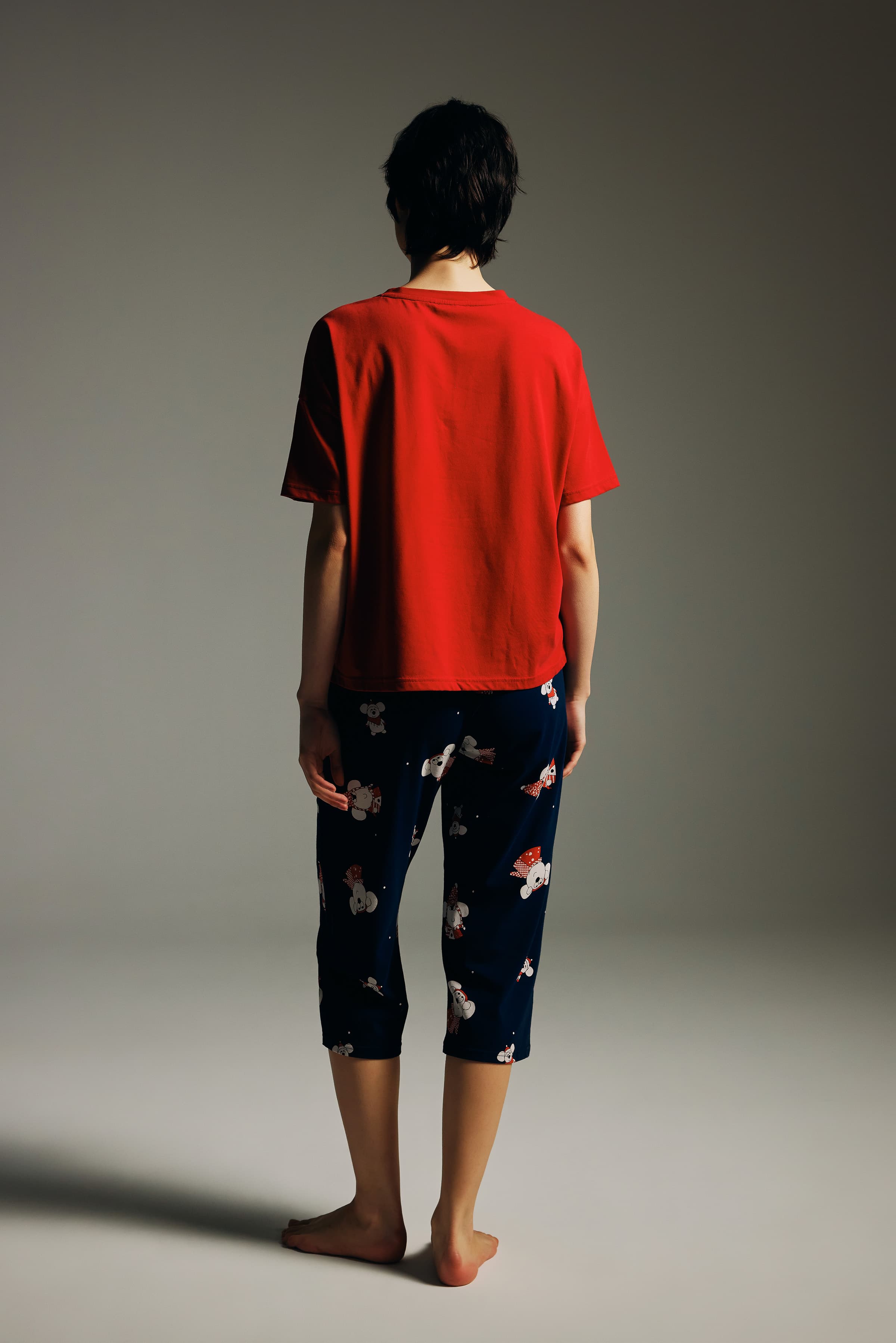 Women's Red Cotton Pajama Set — view 3