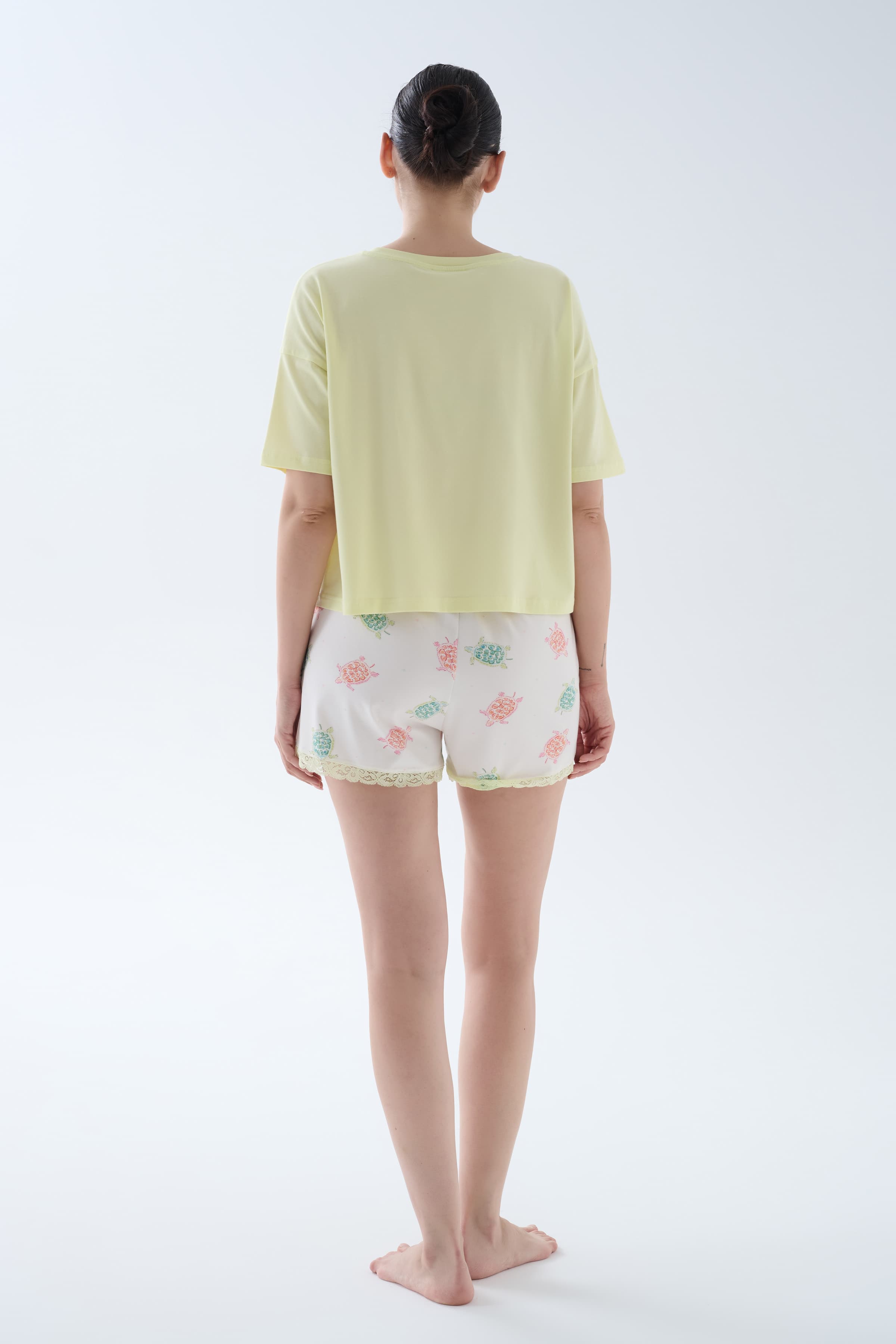 Women's Yellow Cotton Pajama Set — view 1