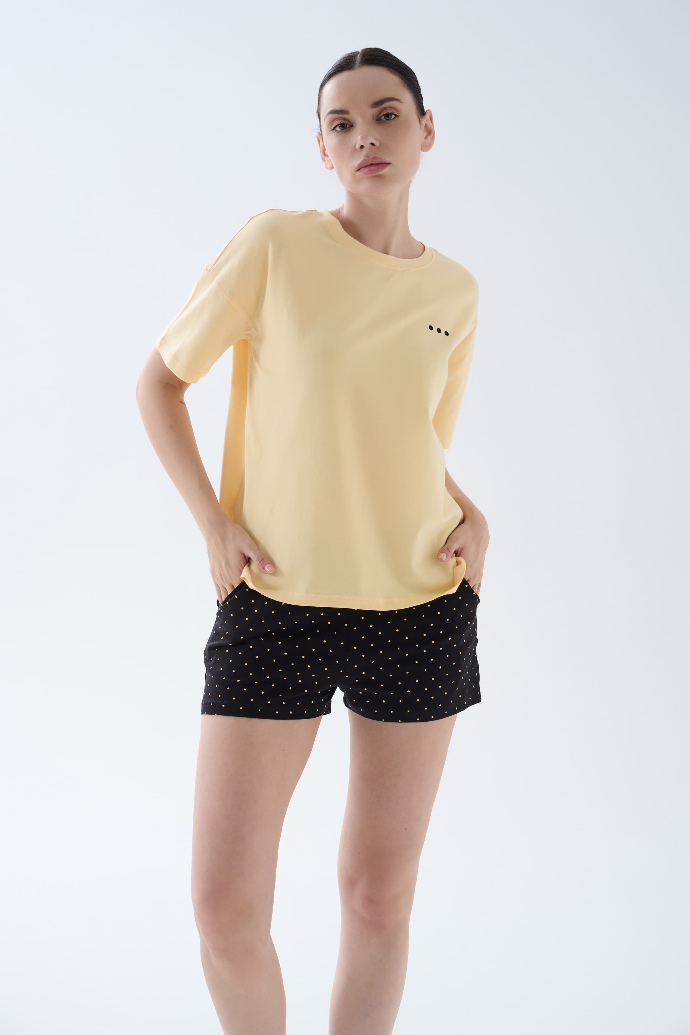 Women's Neutral Cotton Pajama Top — view 3