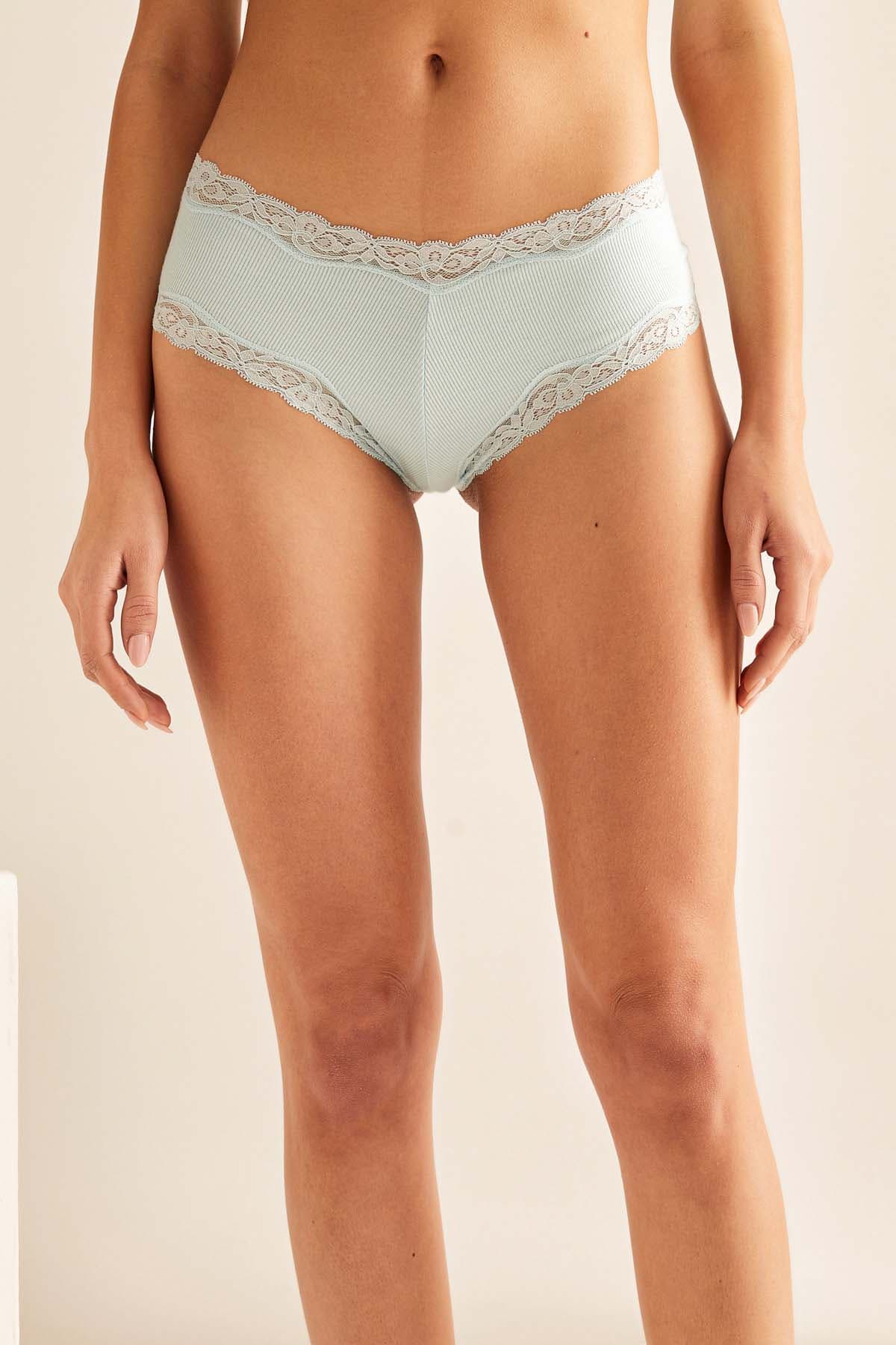 Women's Blue Viscose Briefs — view 1