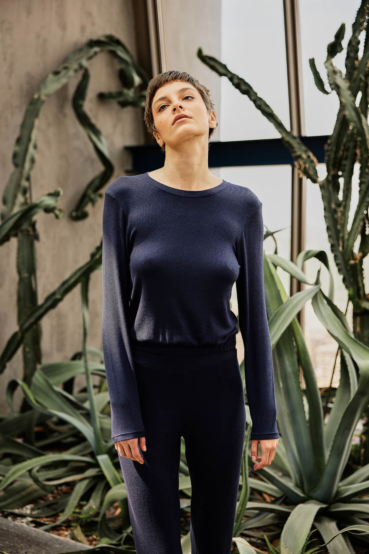 Women's Navy Viscose Camisole — view 3