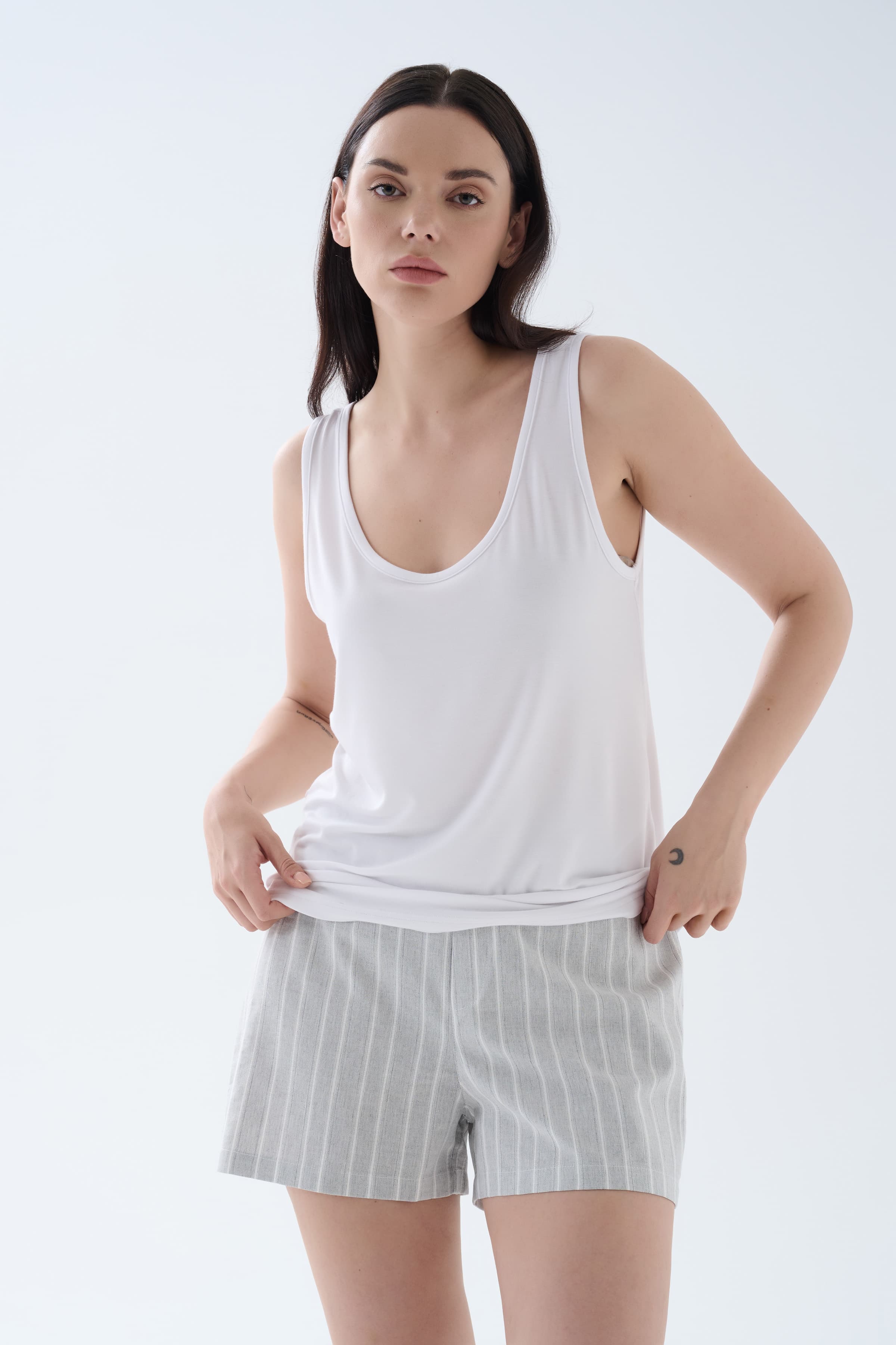 Women's White Viscose Camisole — view 1