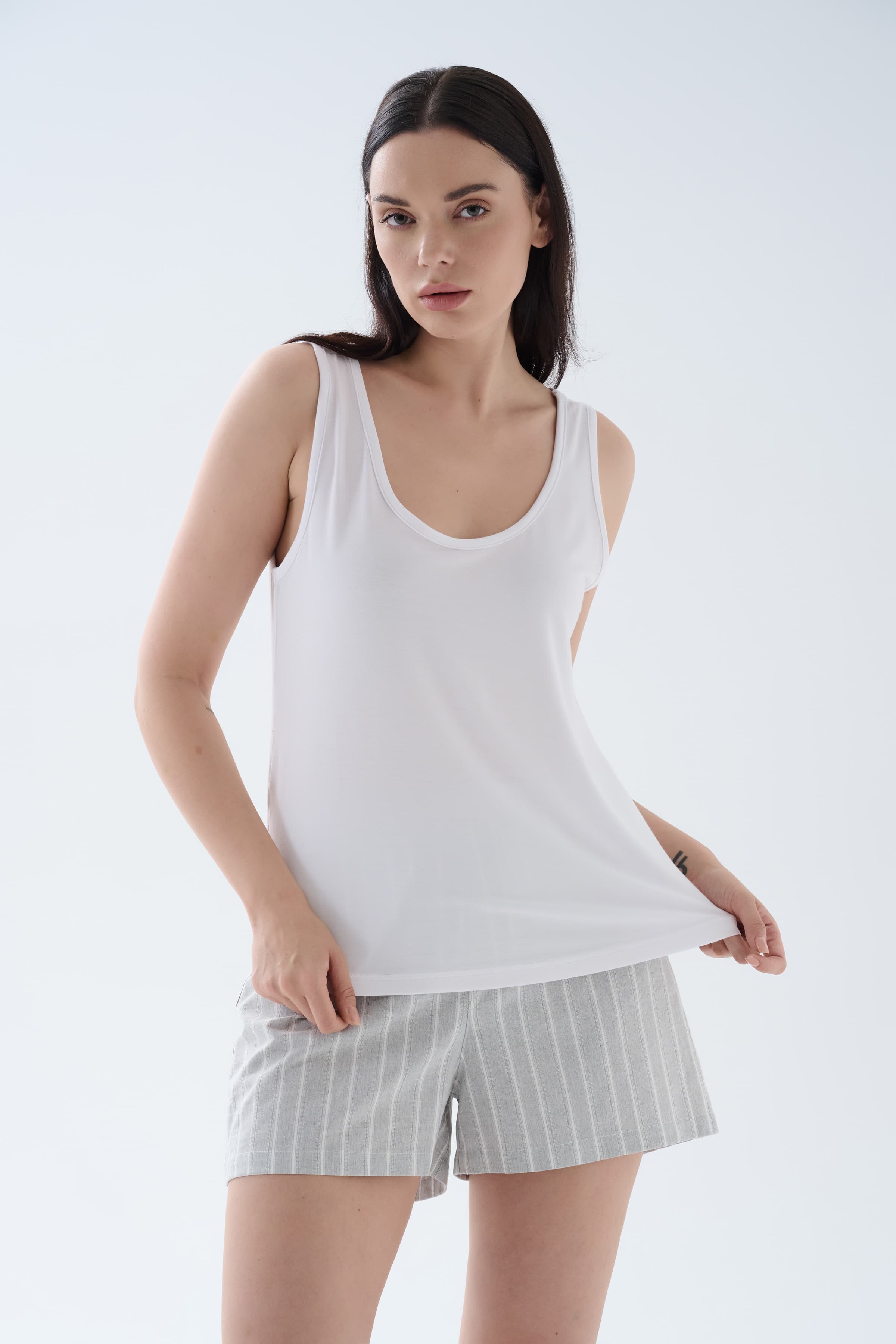 Women's White Viscose Camisole — view 2