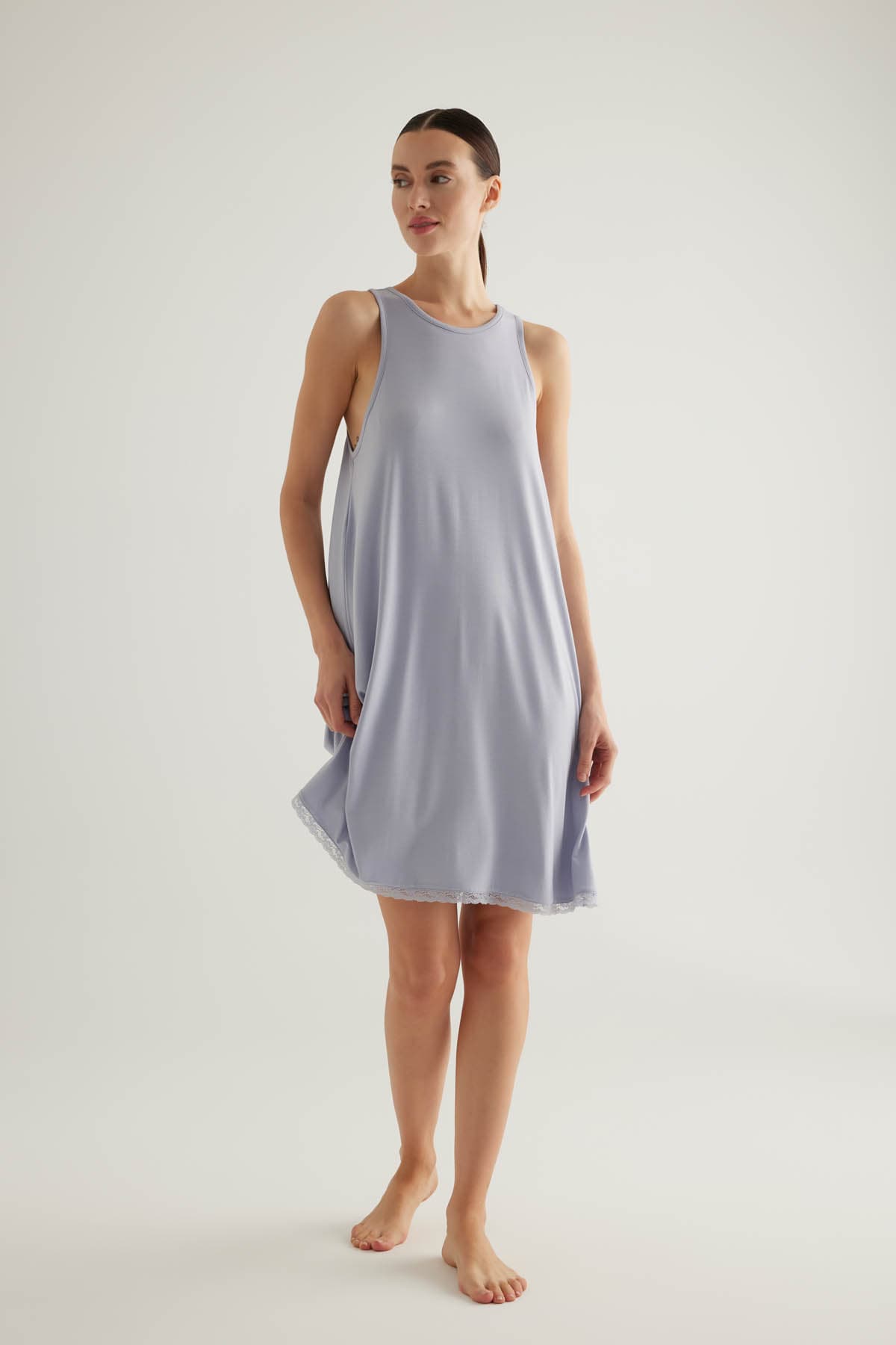 Women's Blue Viscose Nightgown — view 2