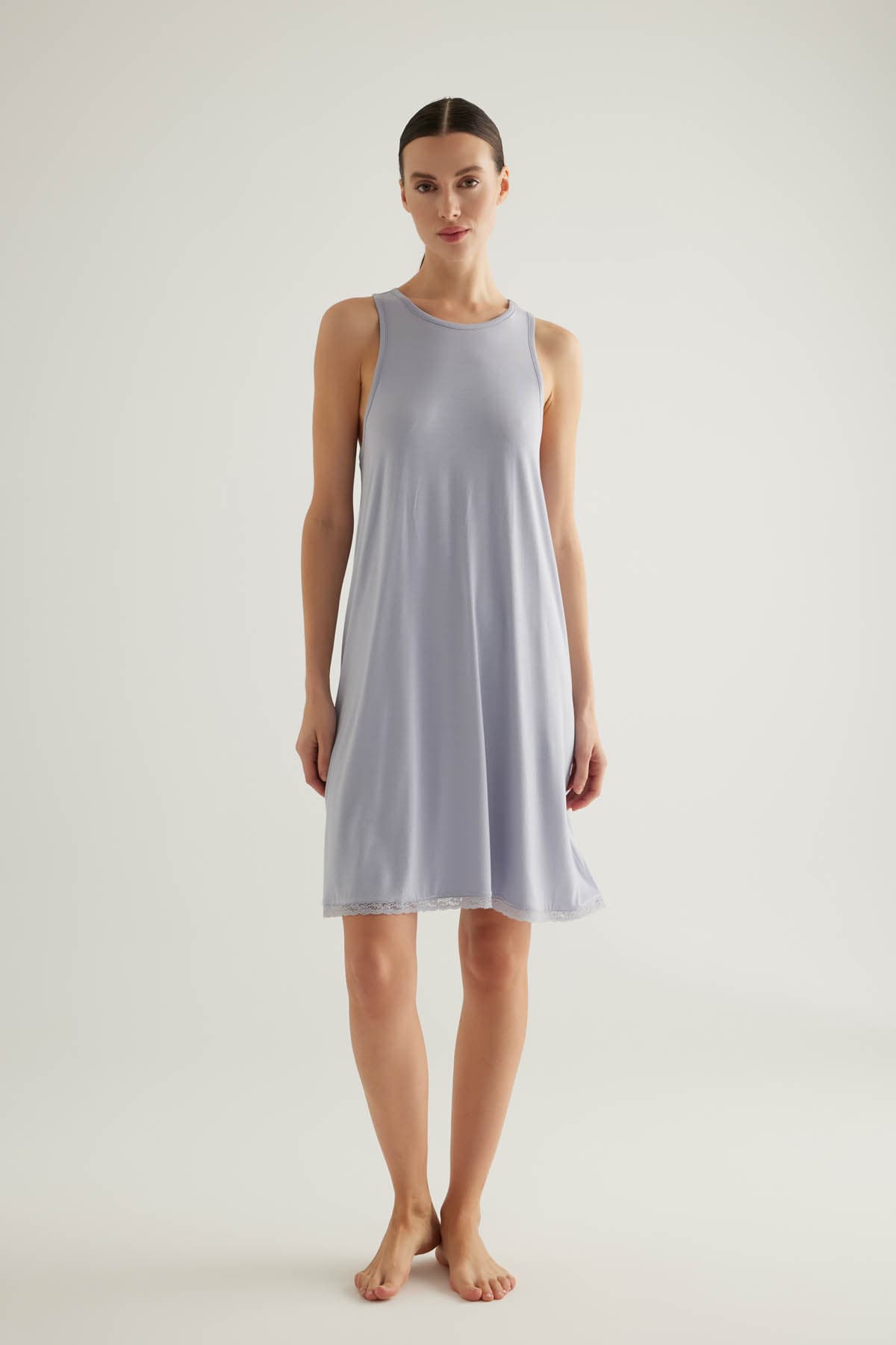 Women's Blue Viscose Nightgown — view 4