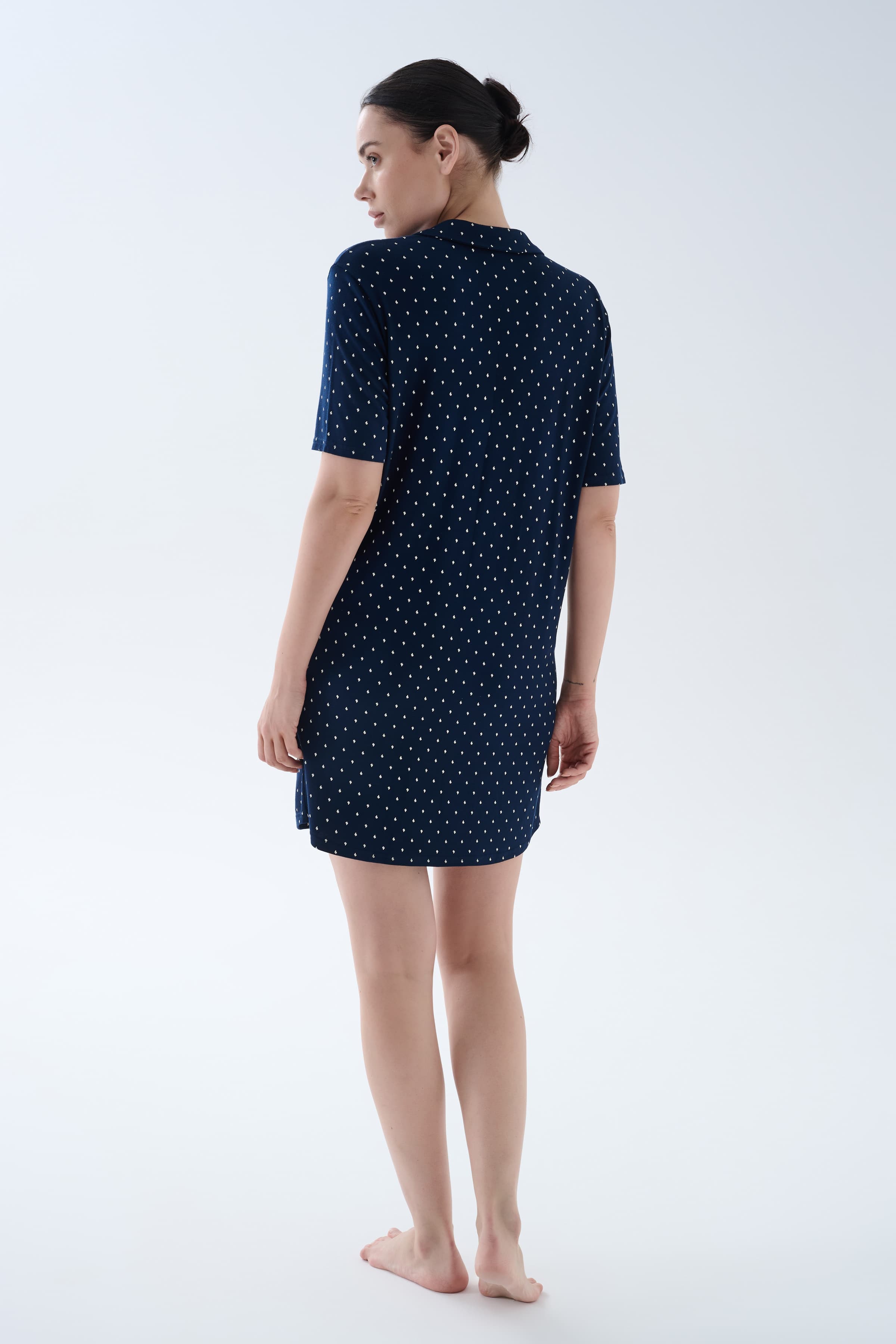 Women's Ecru Printed Viscose Nightgown — view 4
