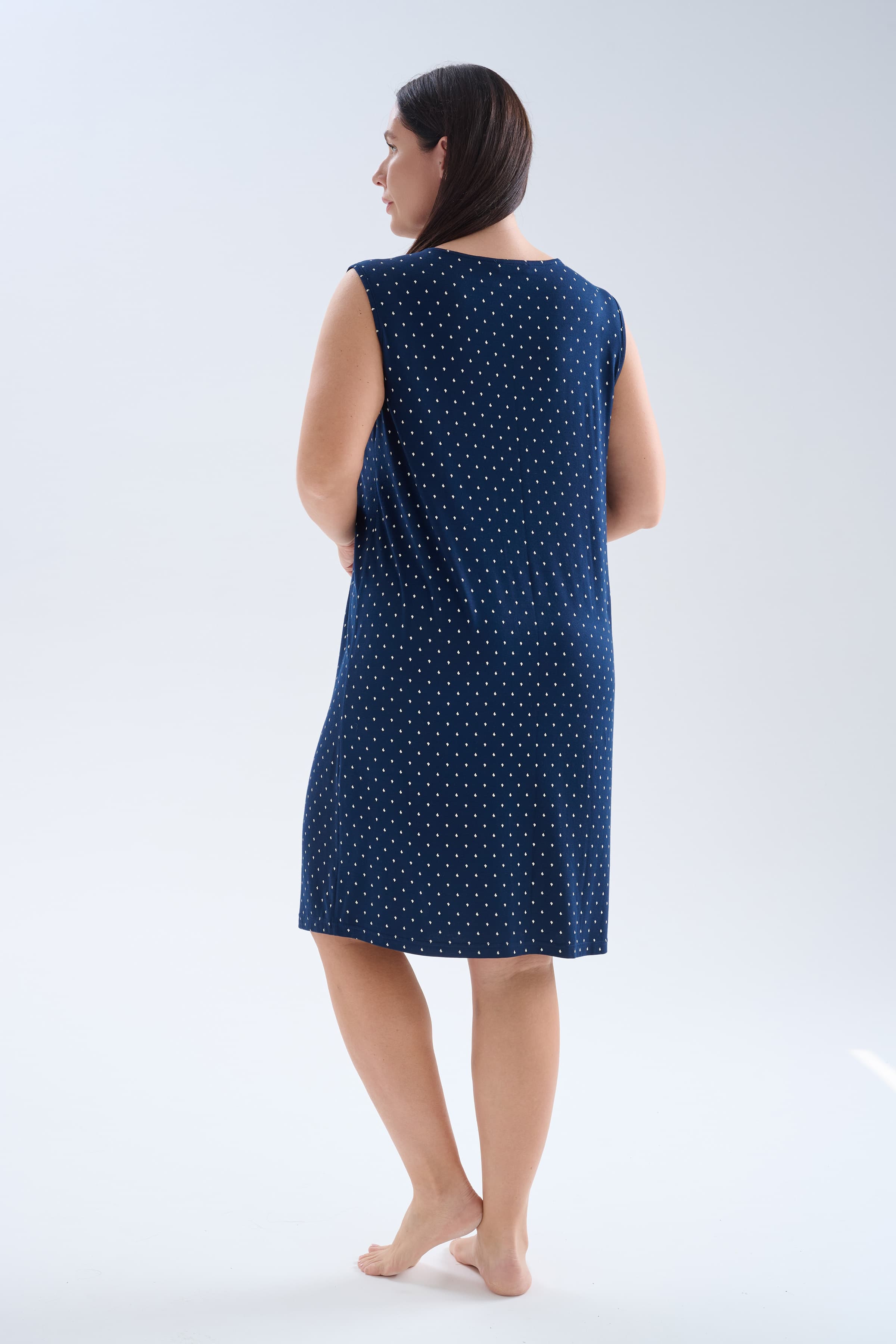 Women's Ecru Printed Viscose Nightgown — view 4