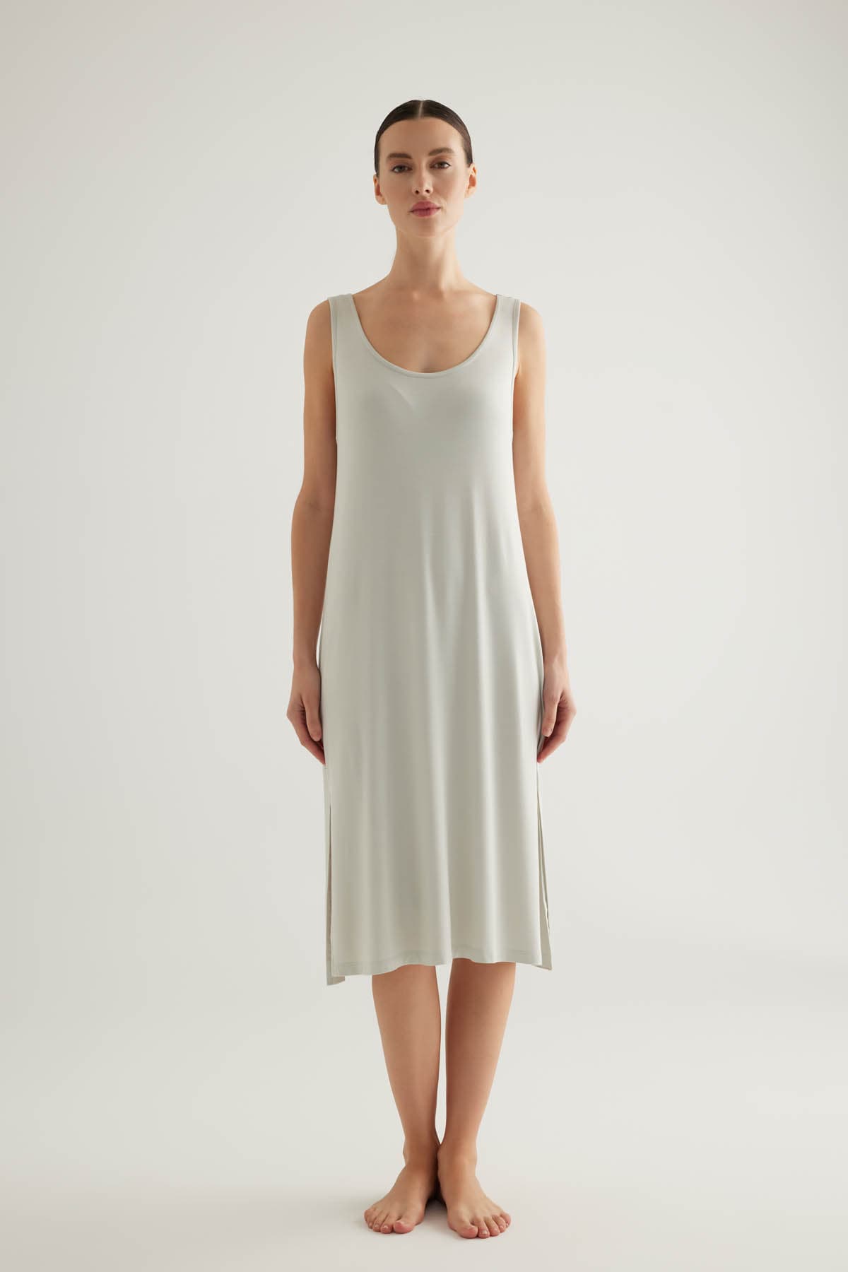 Women's Green Viscose Nightgown — view 1