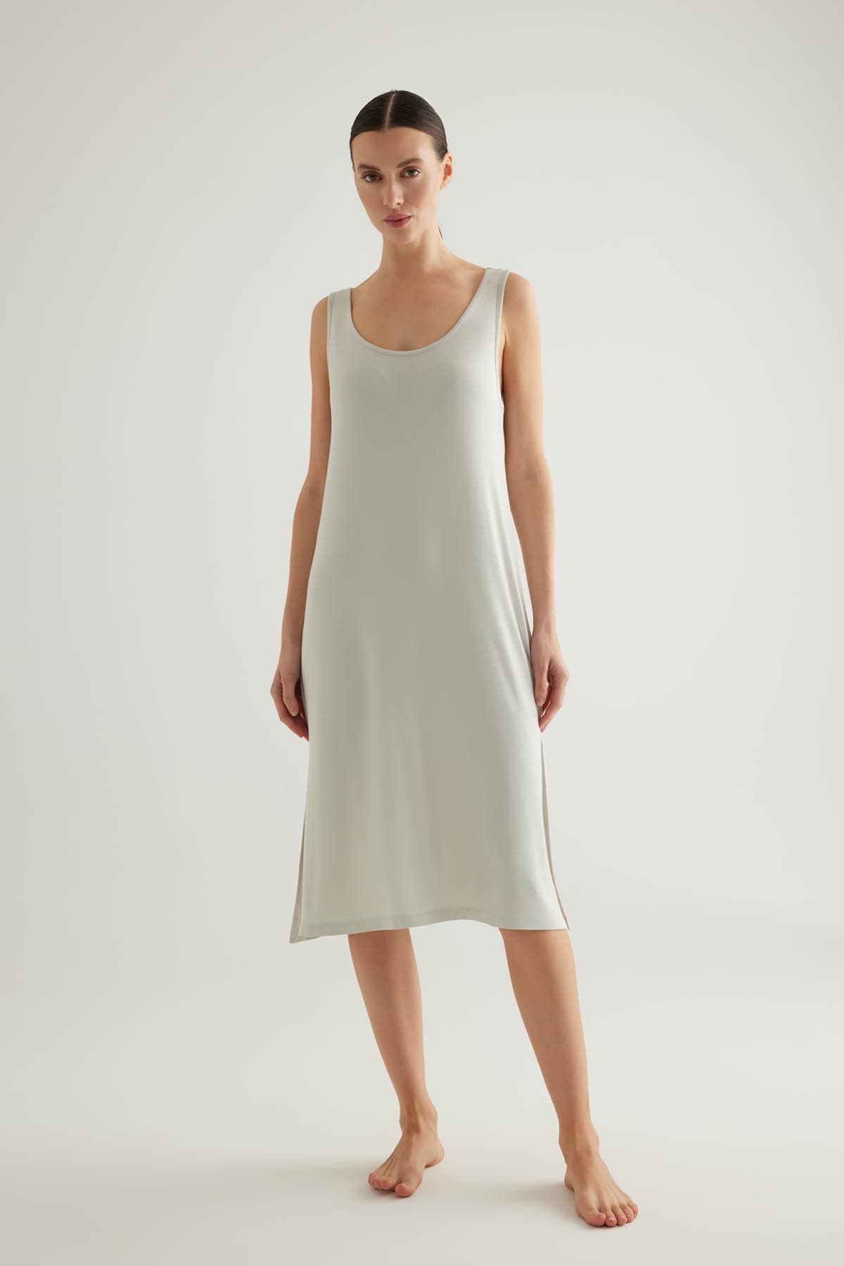 Women's Green Viscose Nightgown — view 2
