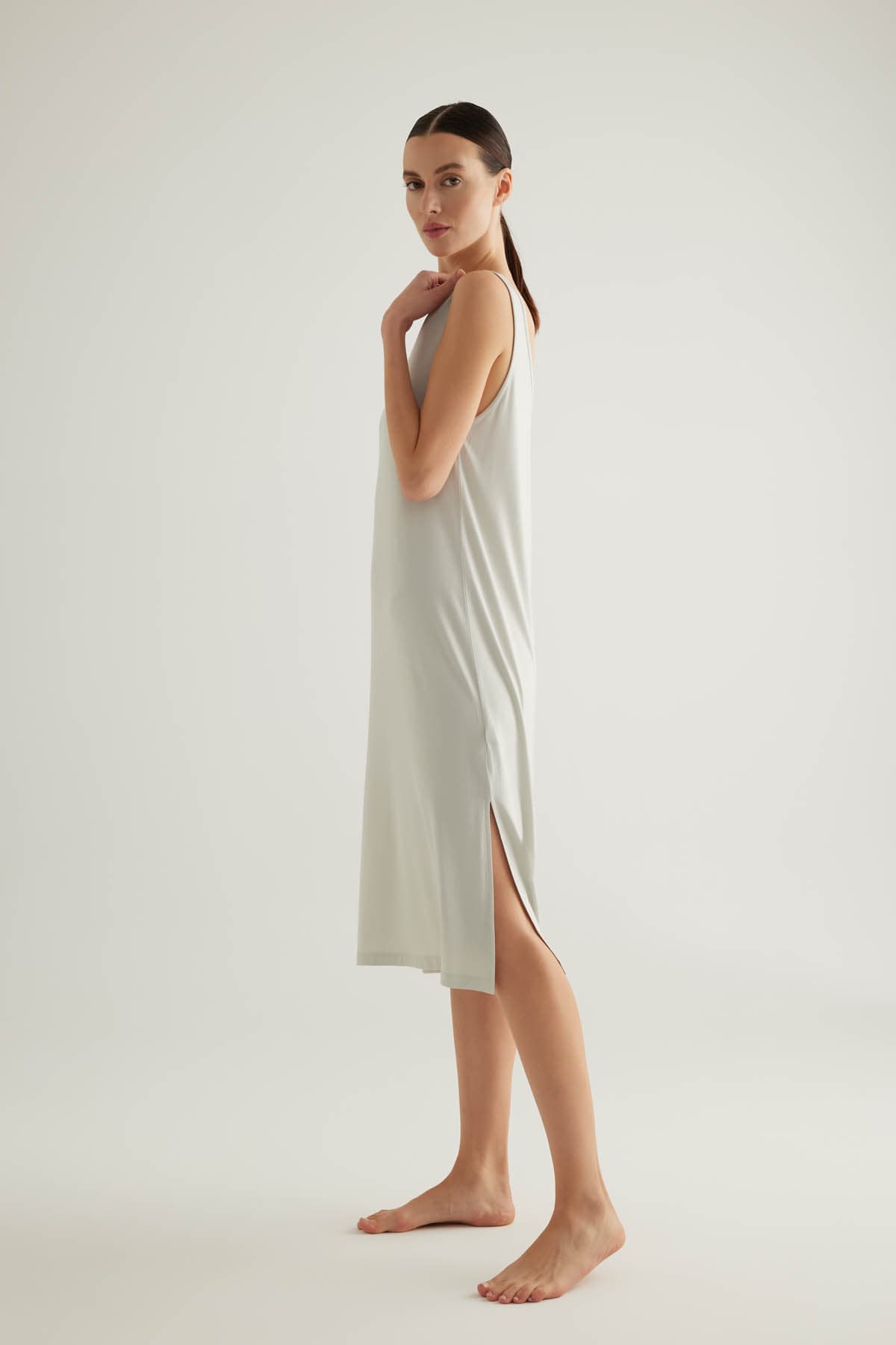Women's Green Viscose Nightgown — view 3