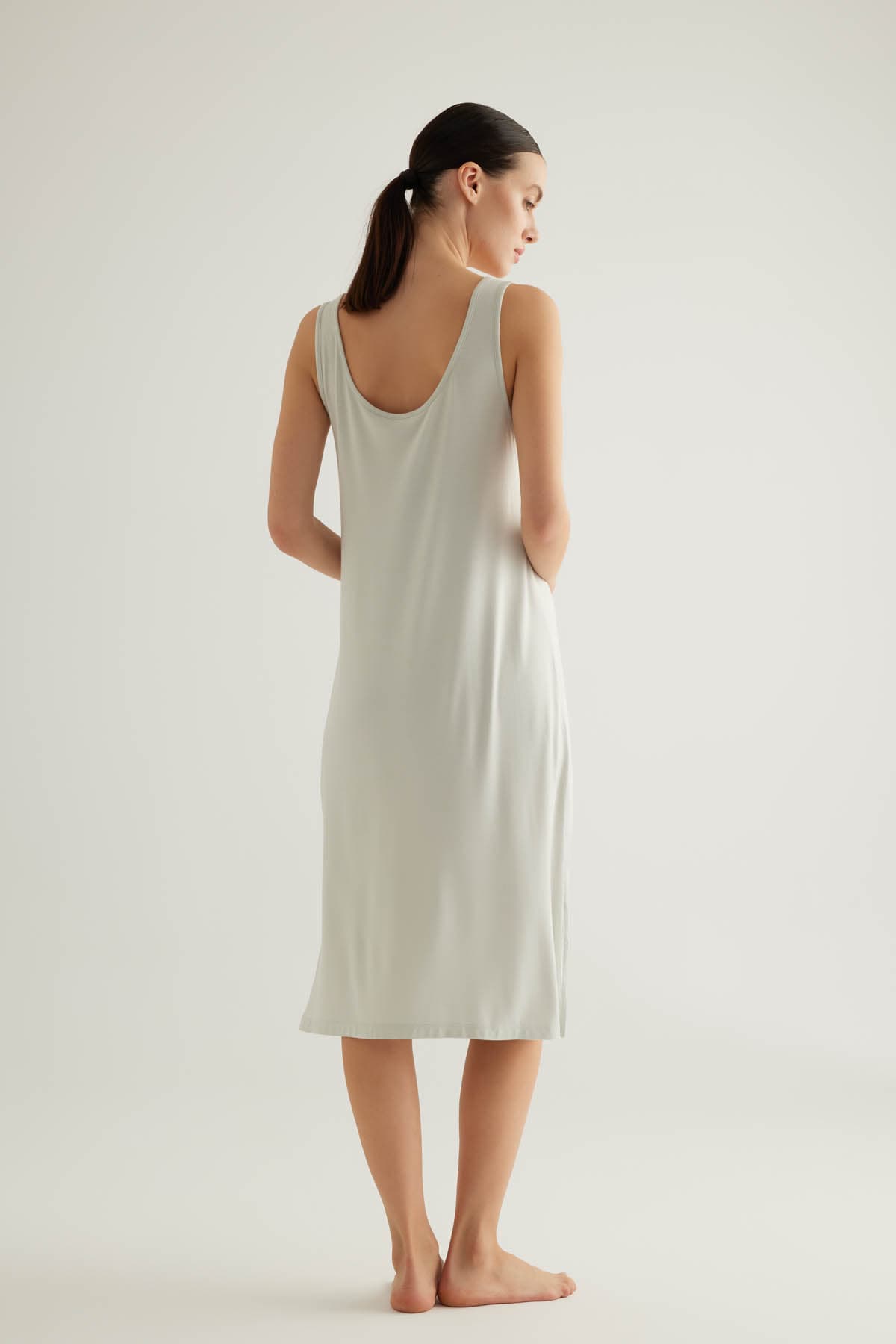 Women's Green Viscose Nightgown — view 4