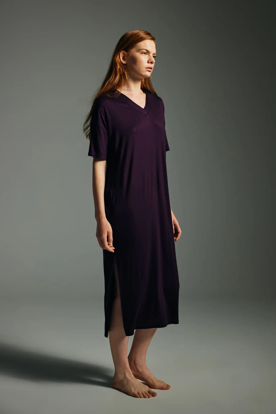 Women's Neutral Viscose Nightgown — view 1