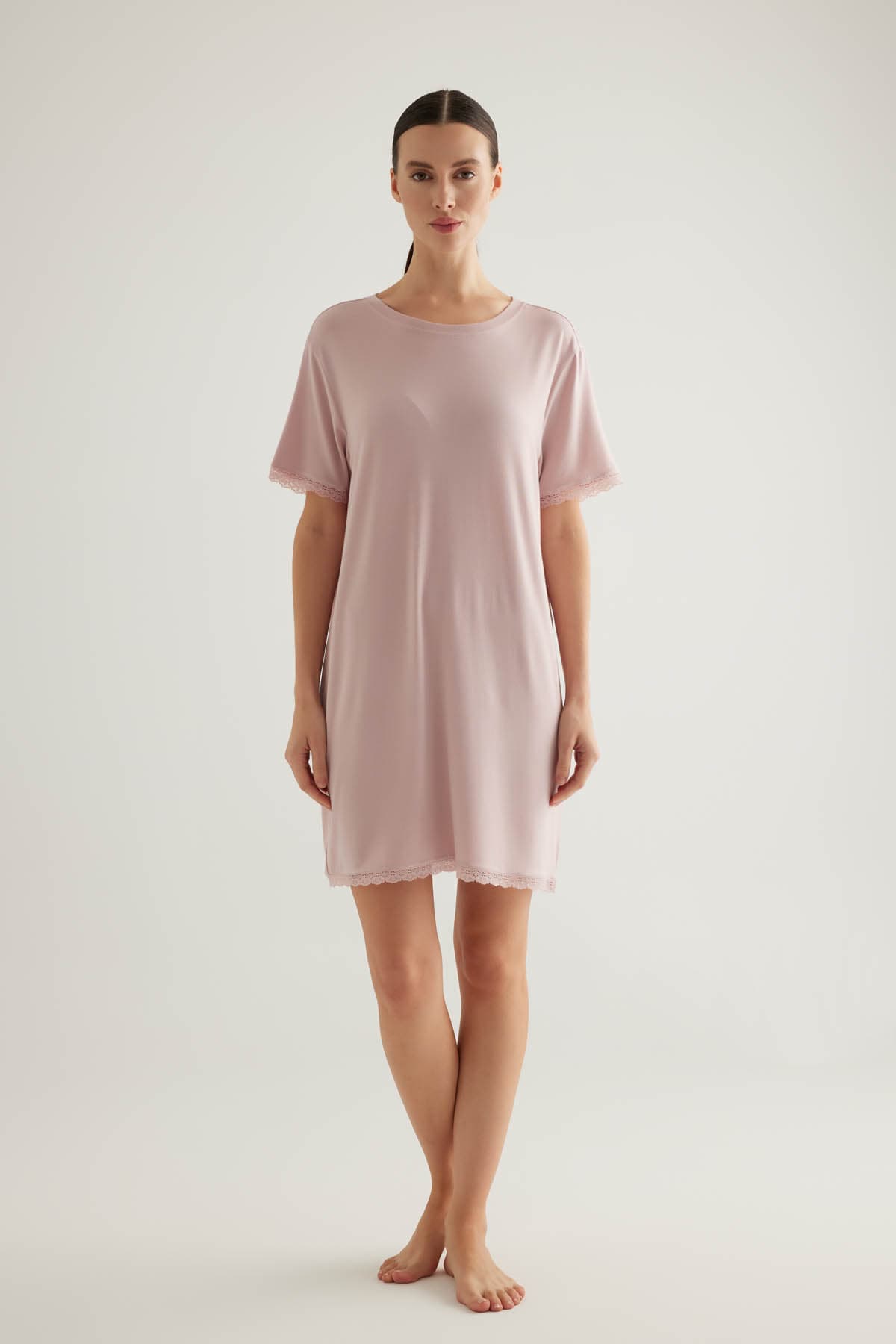 Women's Pink Viscose Nightgown — view 1