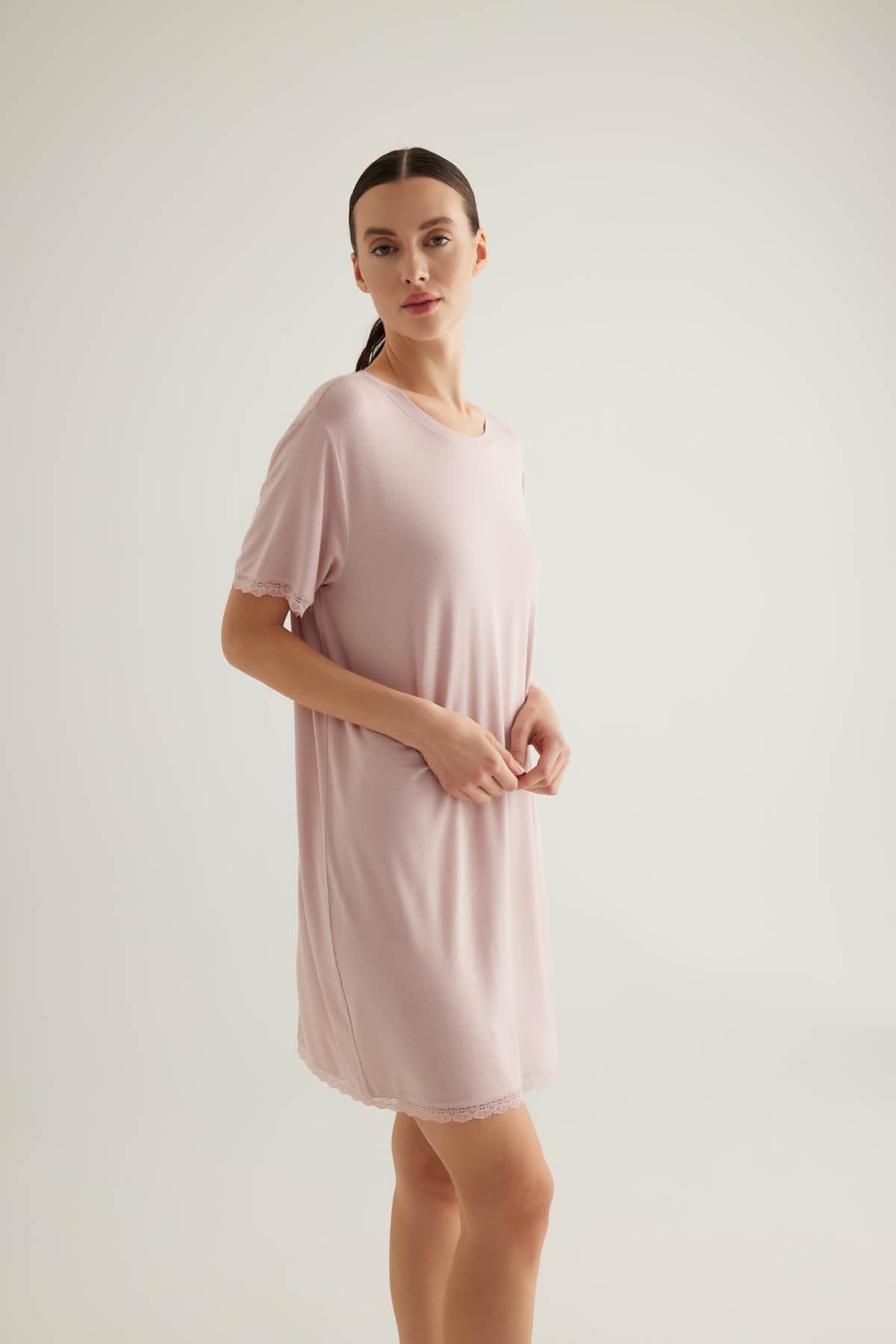Women's Pink Viscose Nightgown — view 4