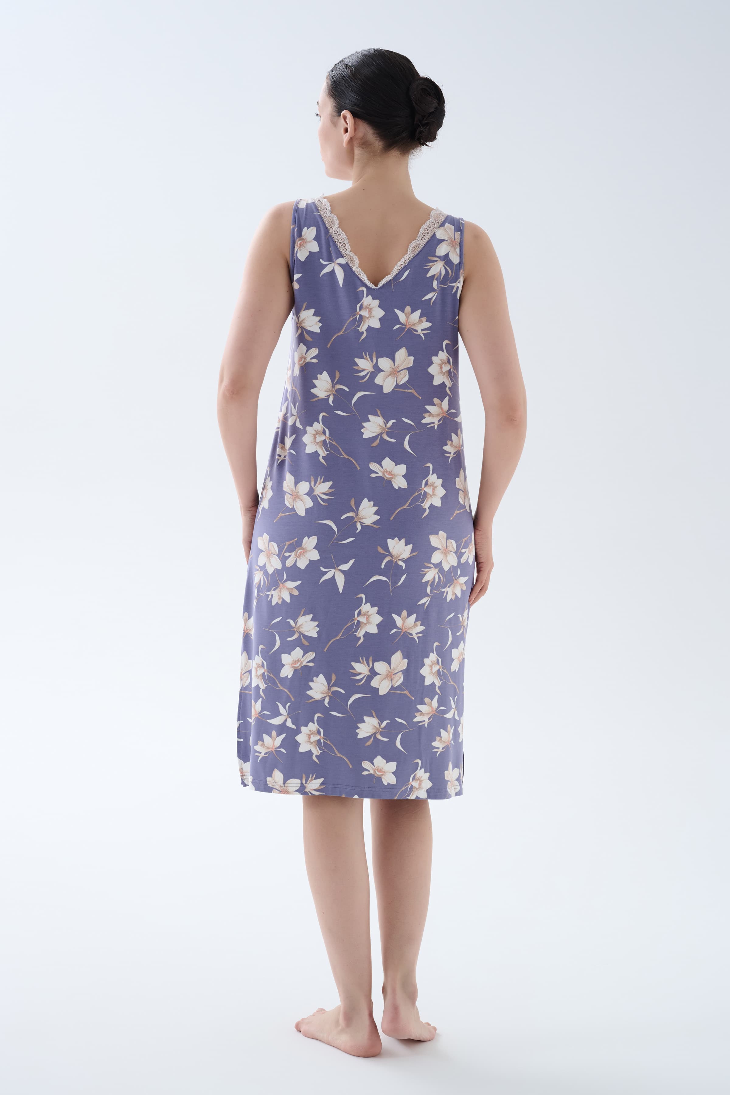 Women's Purple Floral Viscose Nightgown — view 3