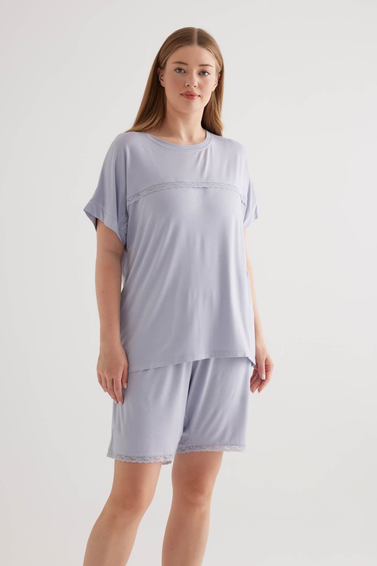 Women's Blue Viscose Pajama Set — view 4