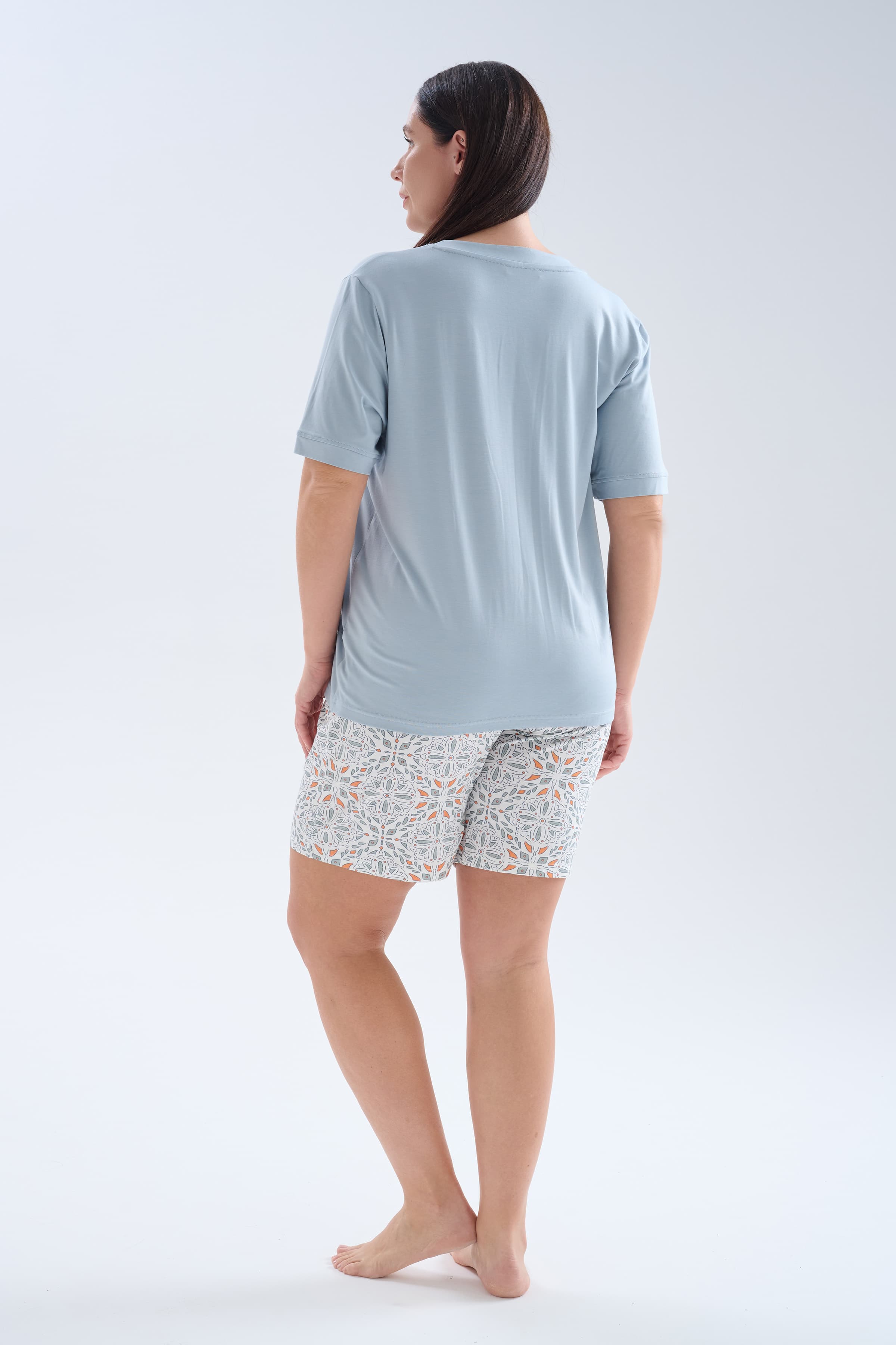 Women's Blue Viscose Pajama Set — view 4
