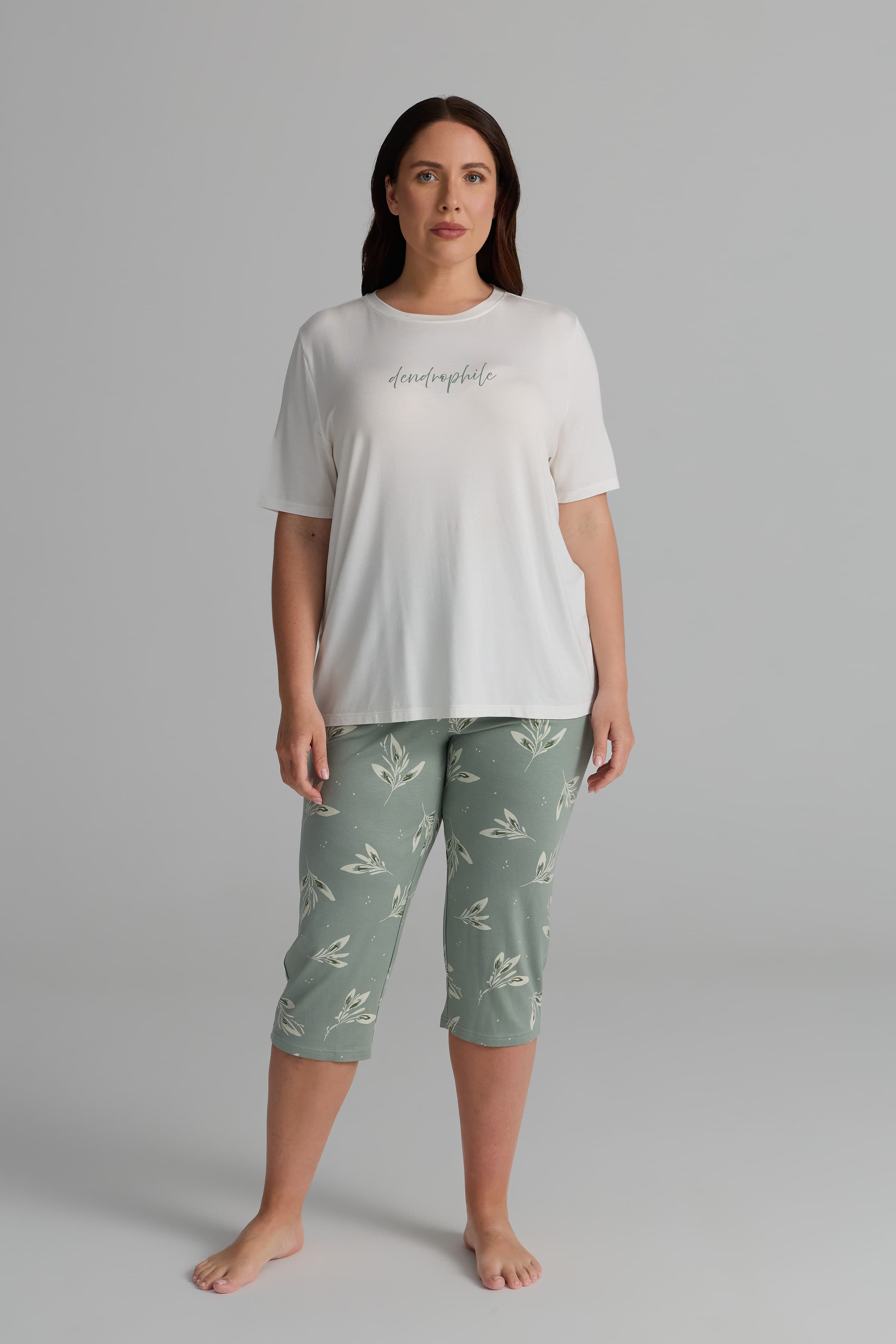 Women's Ecru Viscose Pajama Set — view 1
