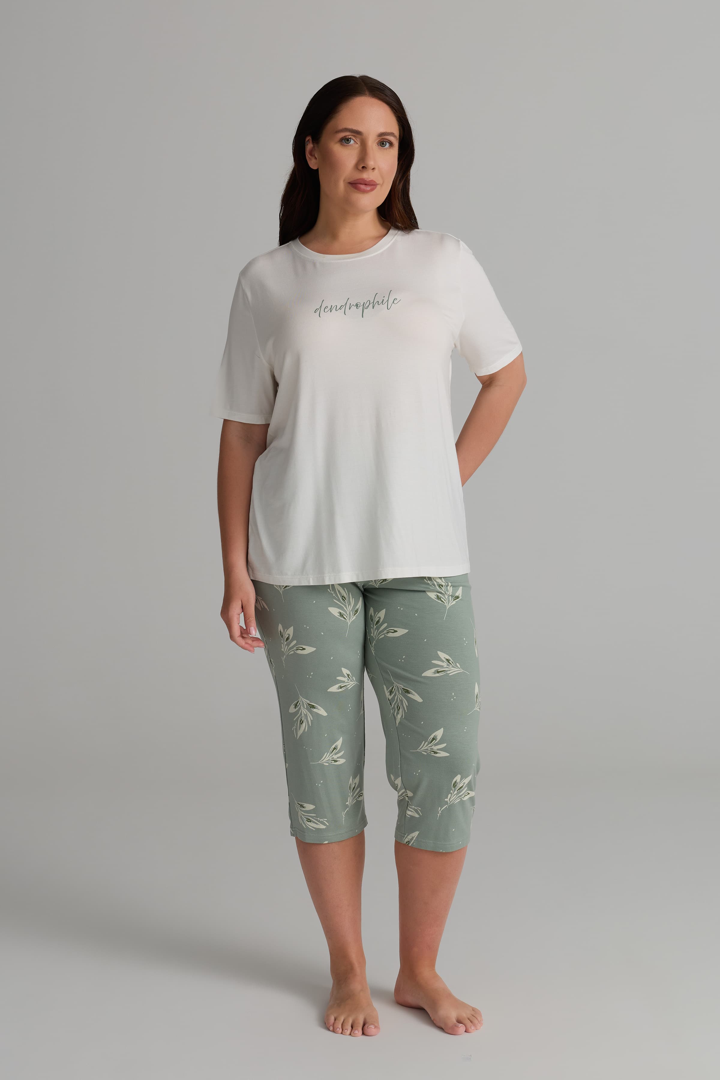 Women's Ecru Viscose Pajama Set — view 2