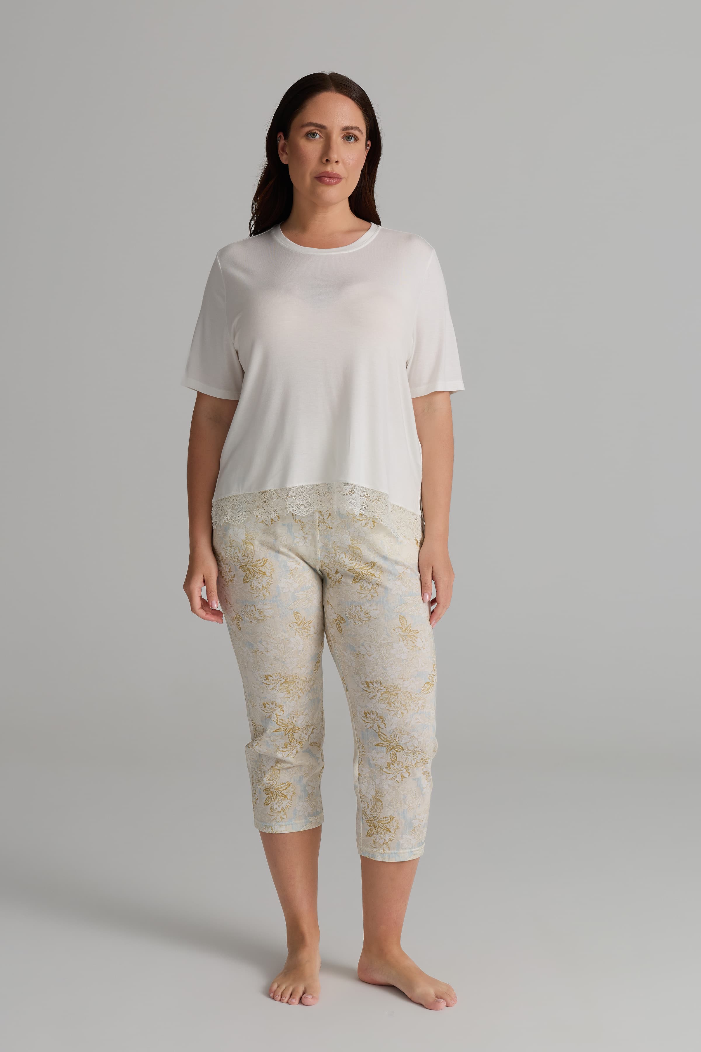 Women's Ecru Viscose Pajama Set — view 1