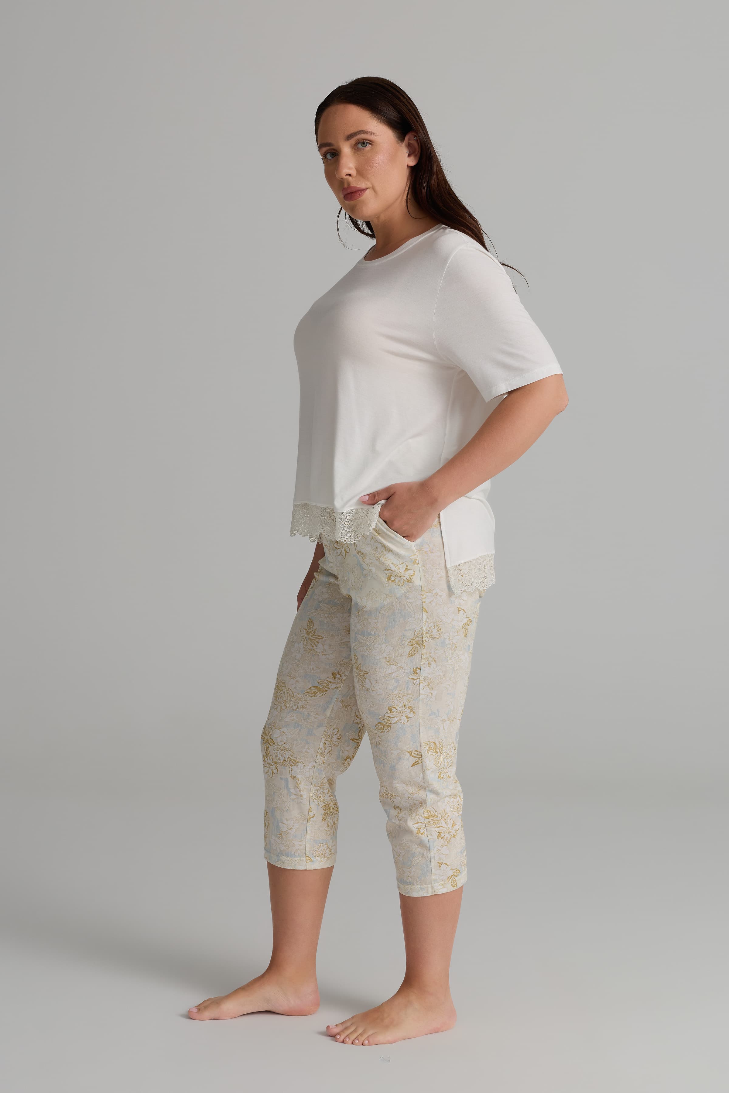 Women's Ecru Viscose Pajama Set — view 2