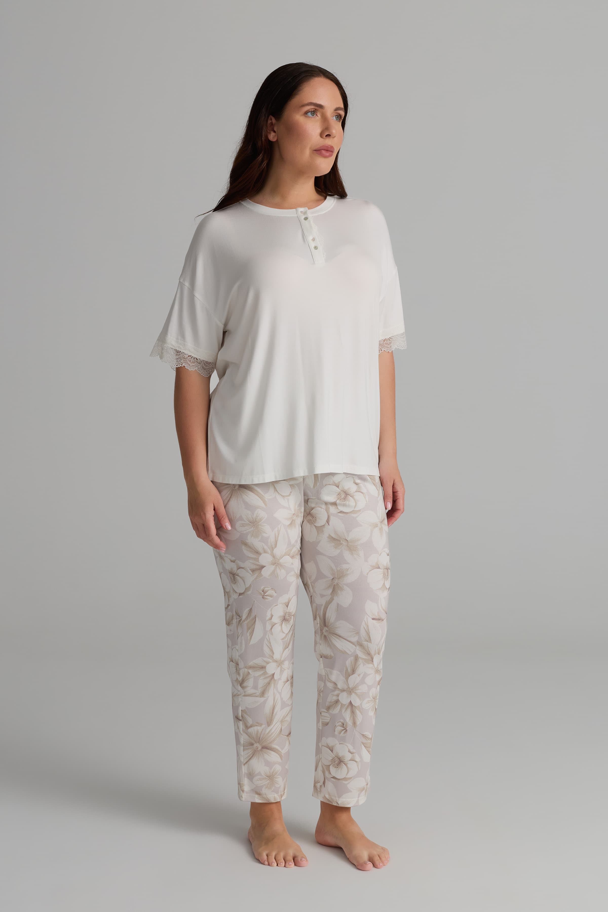 Women's Ecru Viscose Pajama Set — view 2