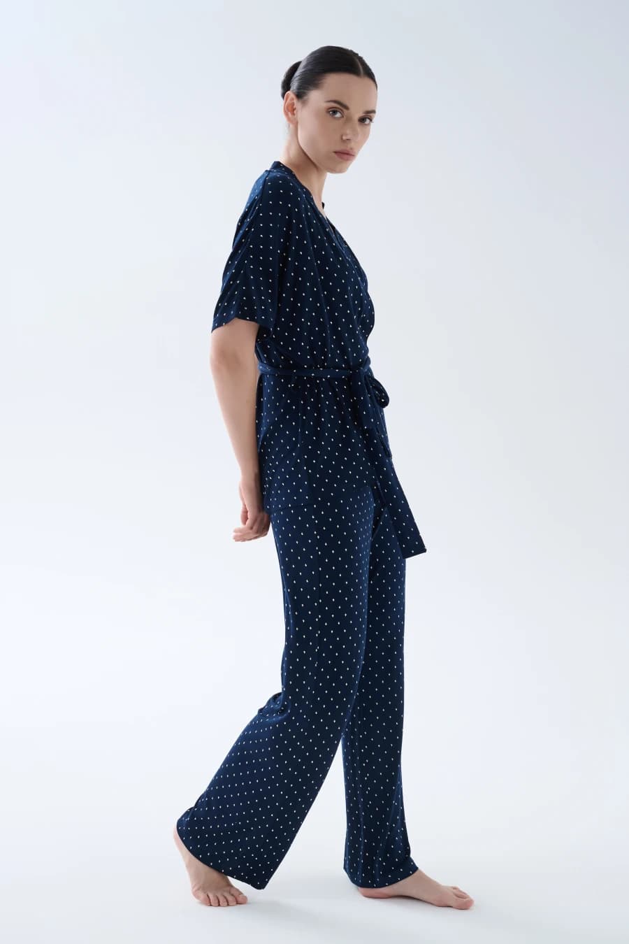 Women's Ecru Printed Viscose Pajama Set — view 2