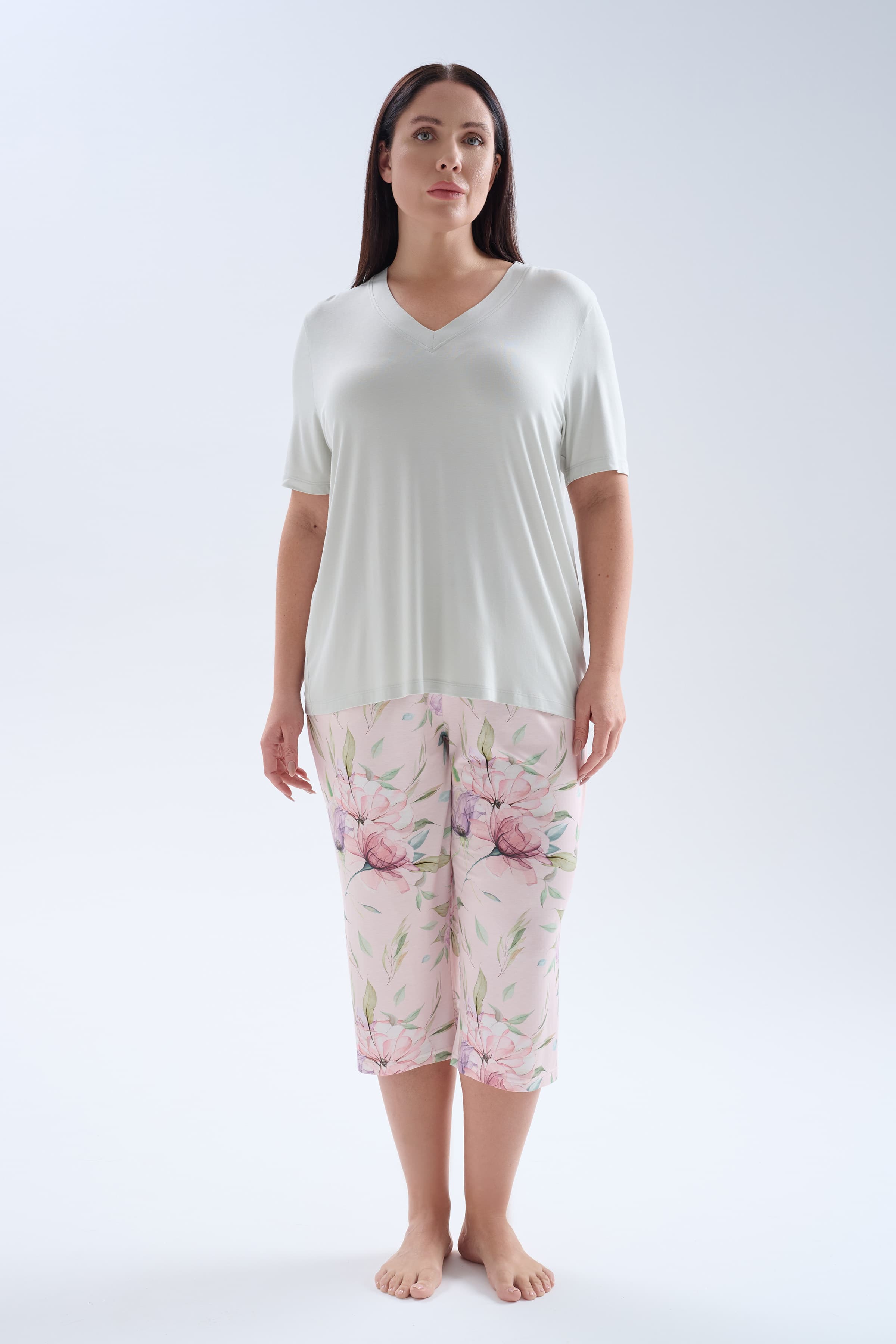 Women's Green Viscose Pajama Set — view 1